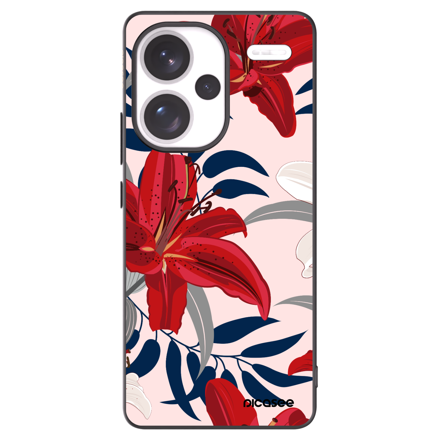Picasee husă neagră din silicon pentru Xiaomi Redmi Note 13 Pro+ 5G - Red Lily