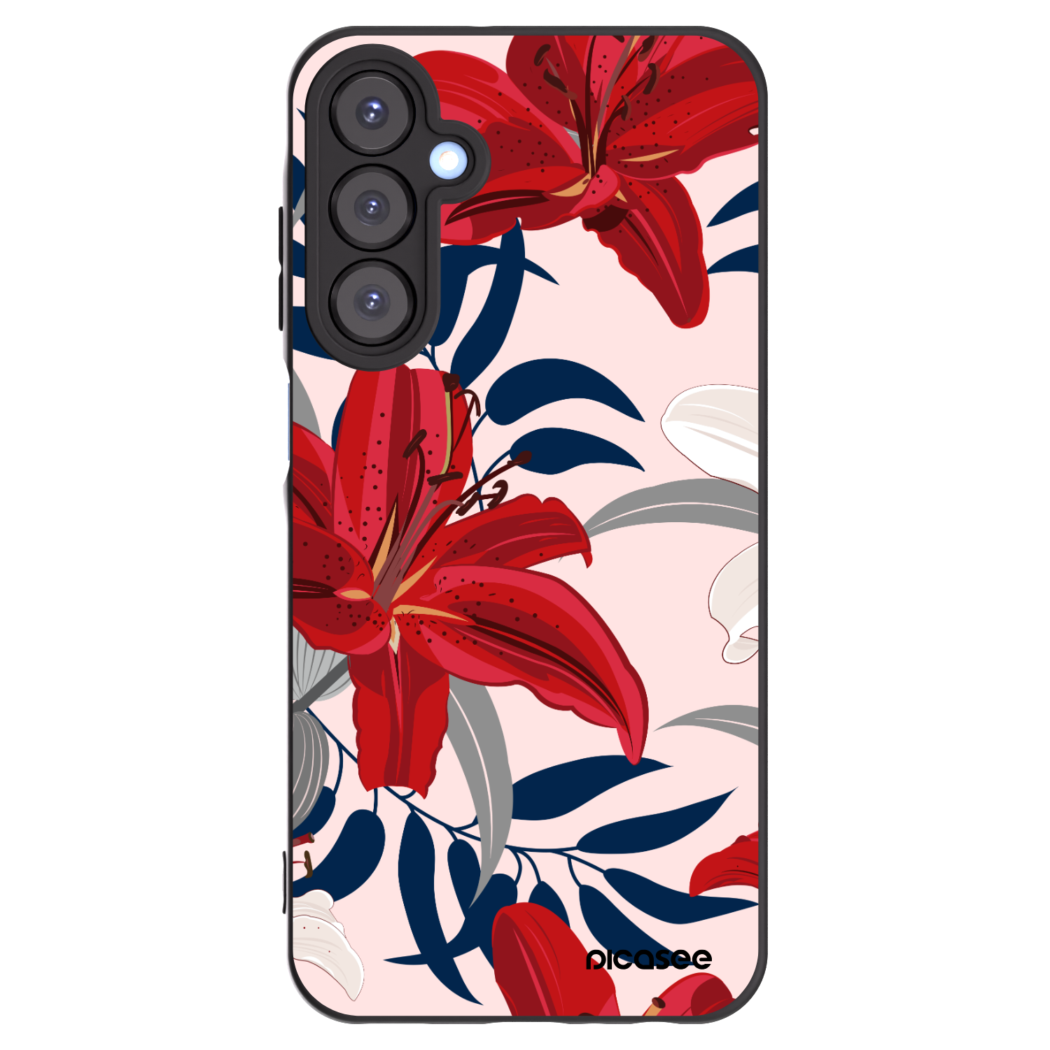 Picasee husă neagră din silicon pentru Samsung Galaxy A25 A256B 5G - Red Lily