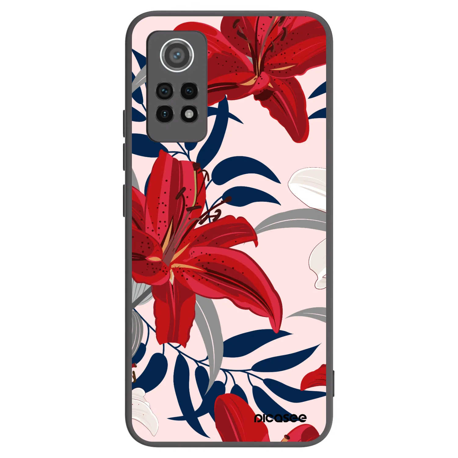Picasee husă neagră din silicon pentru Xiaomi Redmi Note 12 Pro 4G - Red Lily