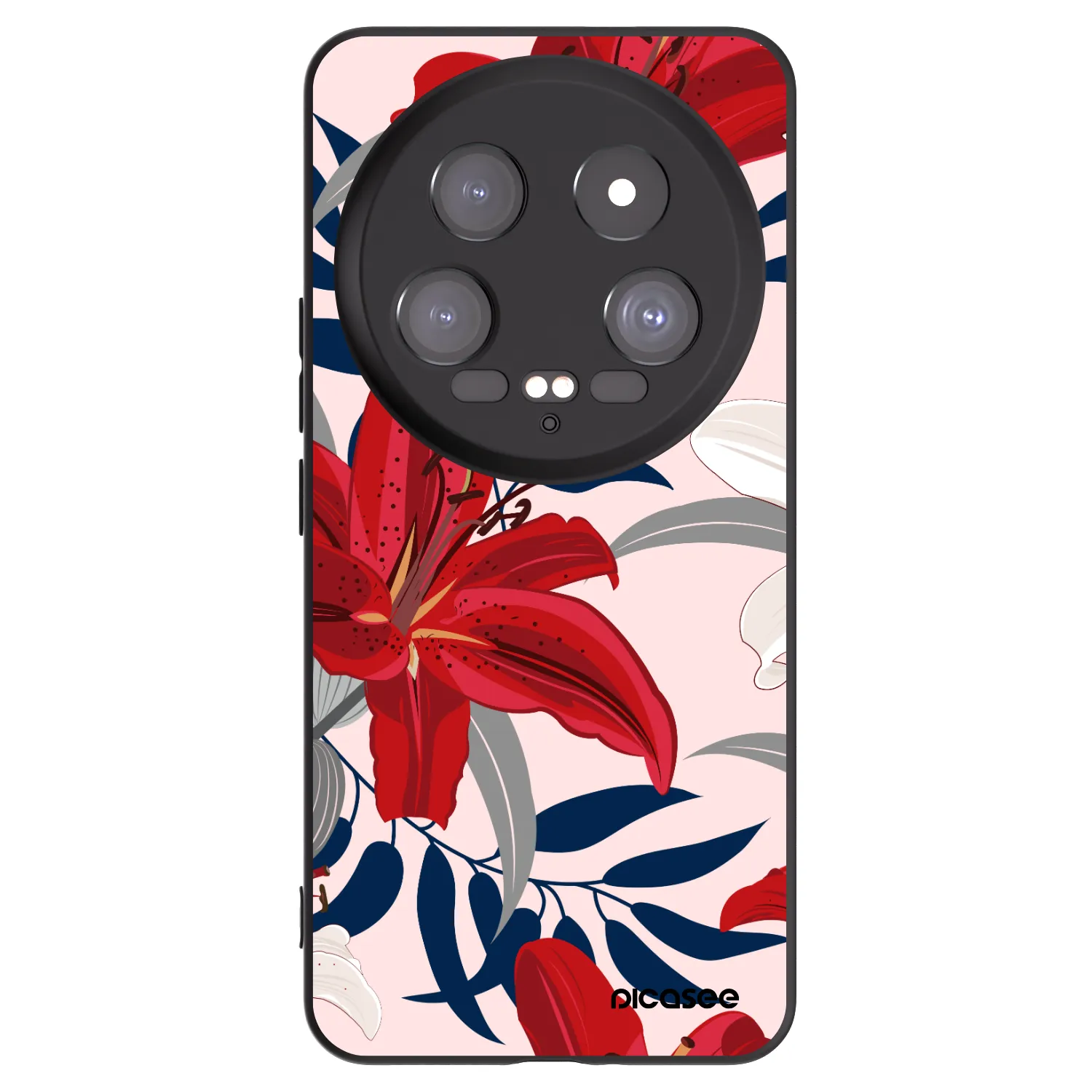 Picasee husă neagră din silicon pentru Xiaomi 14 Ultra - Red Lily