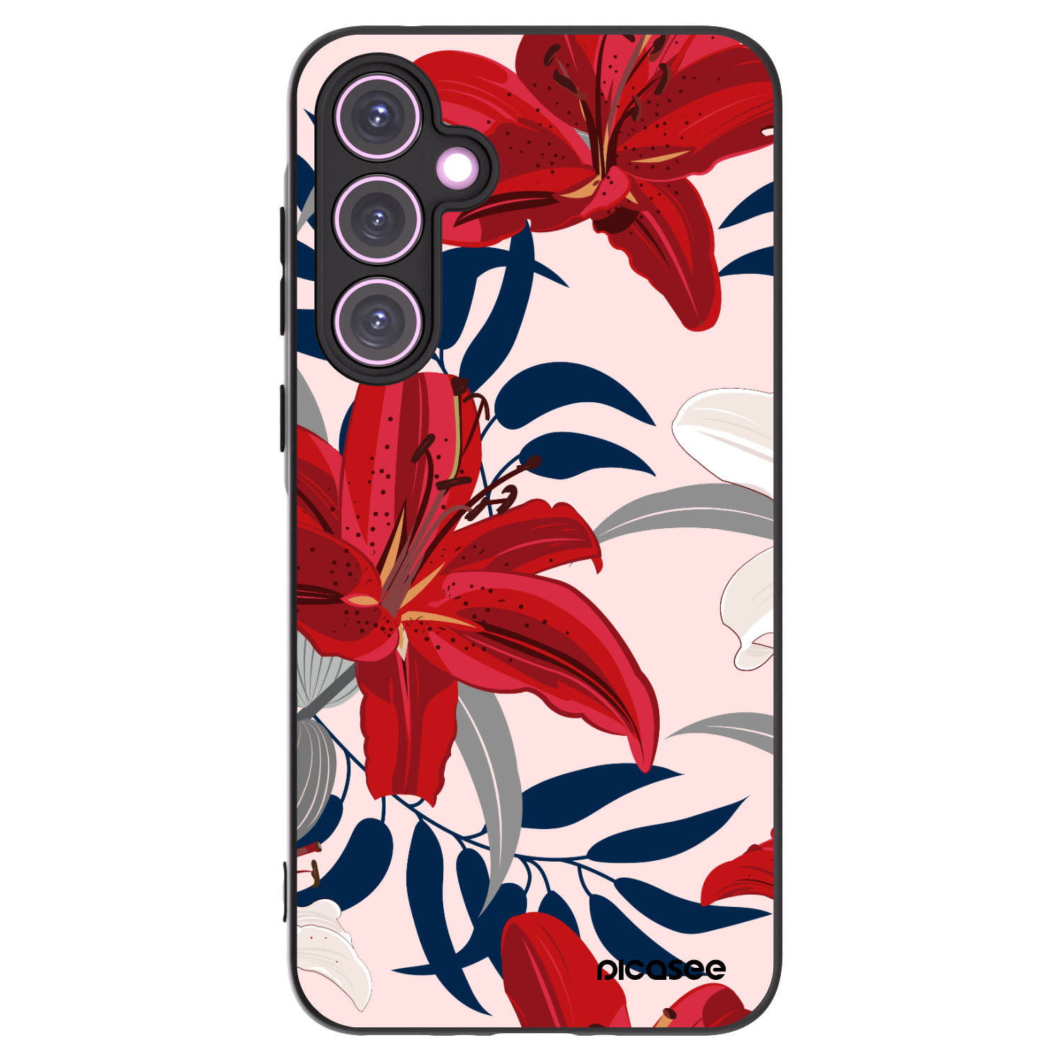Picasee husă neagră din silicon pentru Samsung Galaxy A35 5G A356B - Red Lily