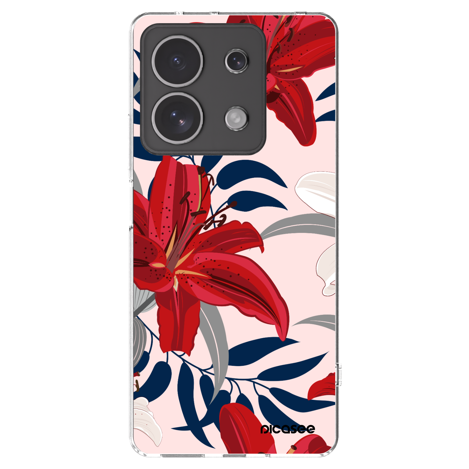 Picasee husă transparentă din silicon pentru Xiaomi Redmi Note 13 4G - Red Lily