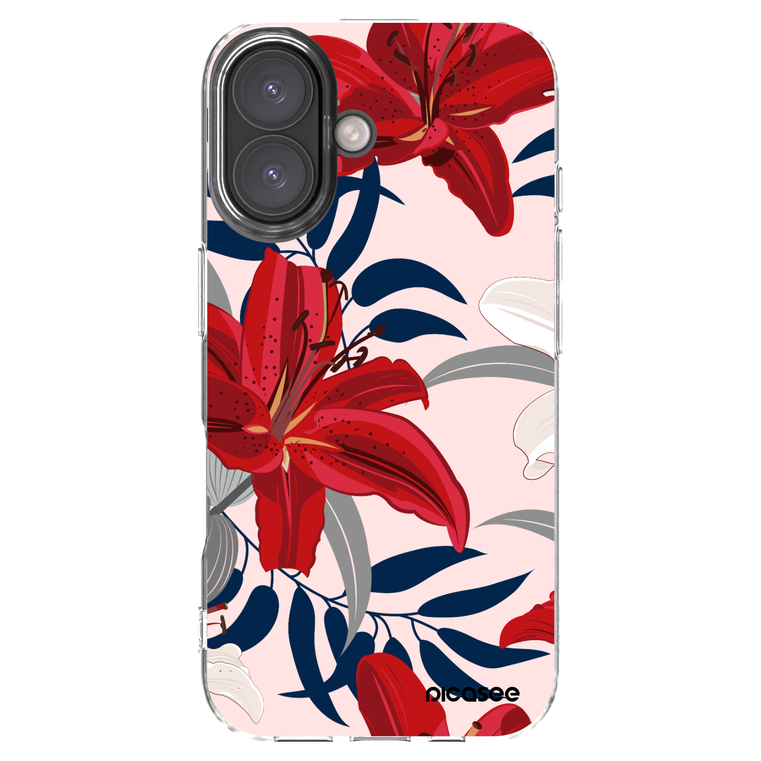 Picasee husă transparentă din silicon pentru Apple iPhone 16 - Red Lily