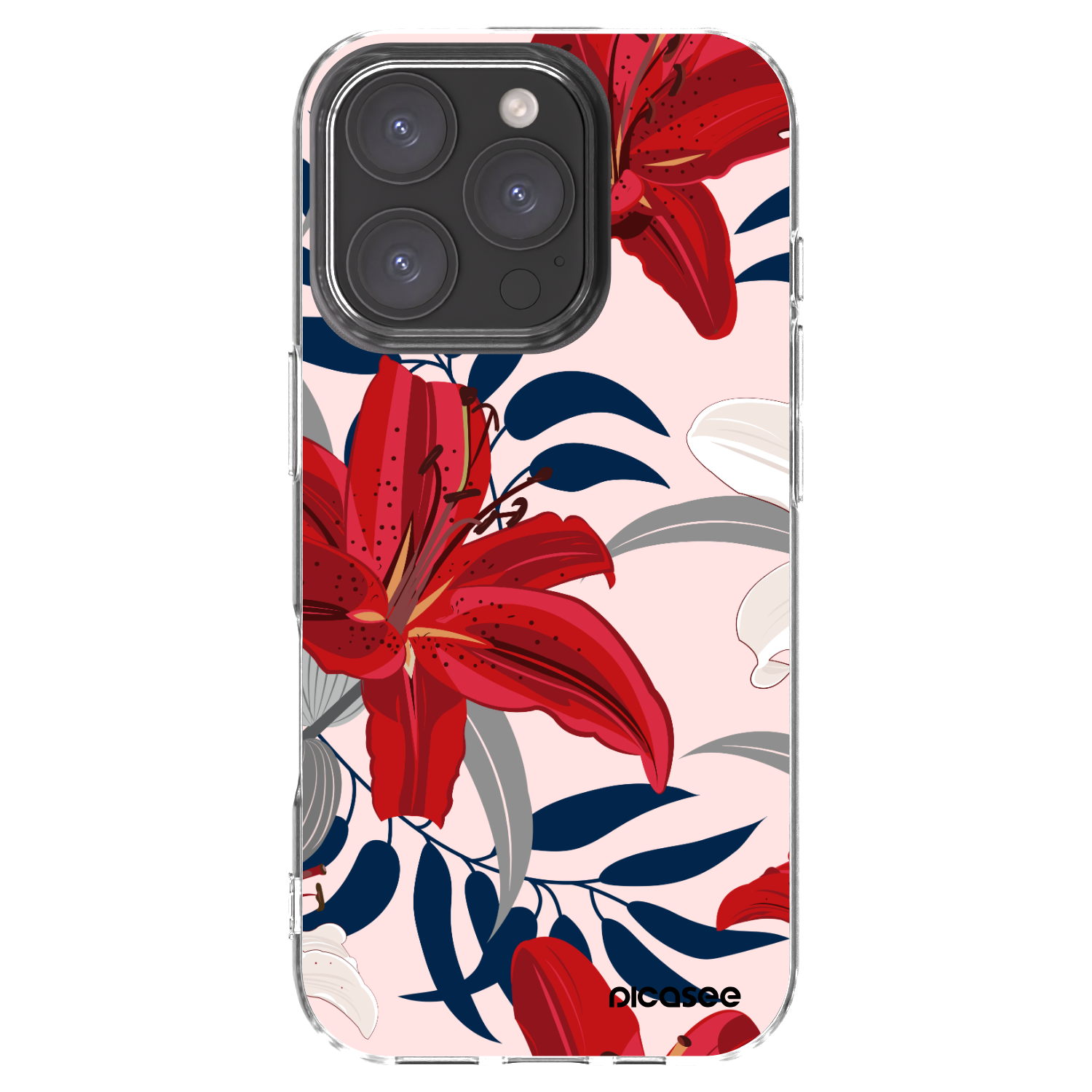 Picasee husă transparentă din silicon pentru Apple iPhone 16 Pro - Red Lily