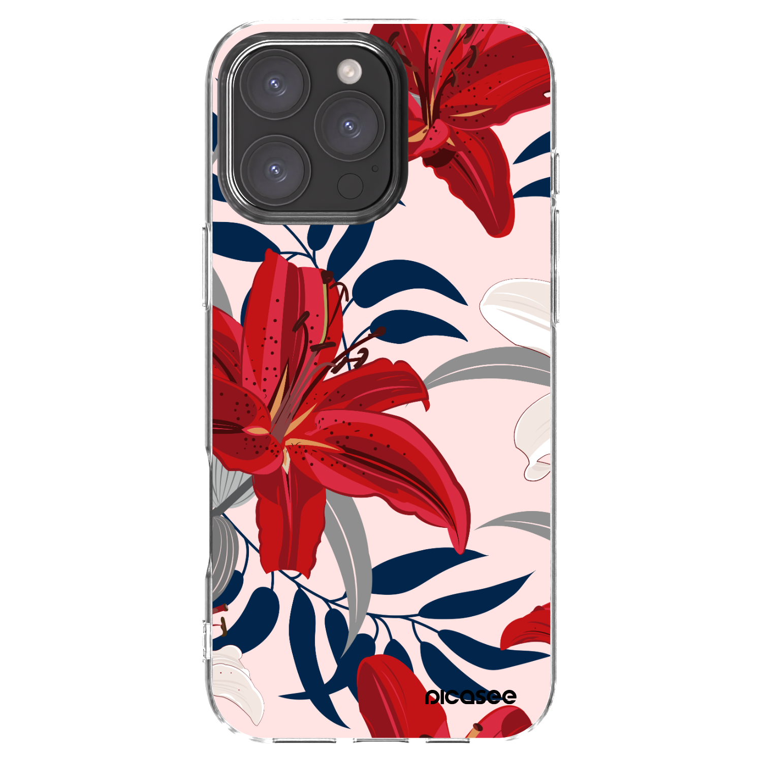 Picasee husă transparentă din silicon pentru Apple iPhone 16 Pro Max - Red Lily