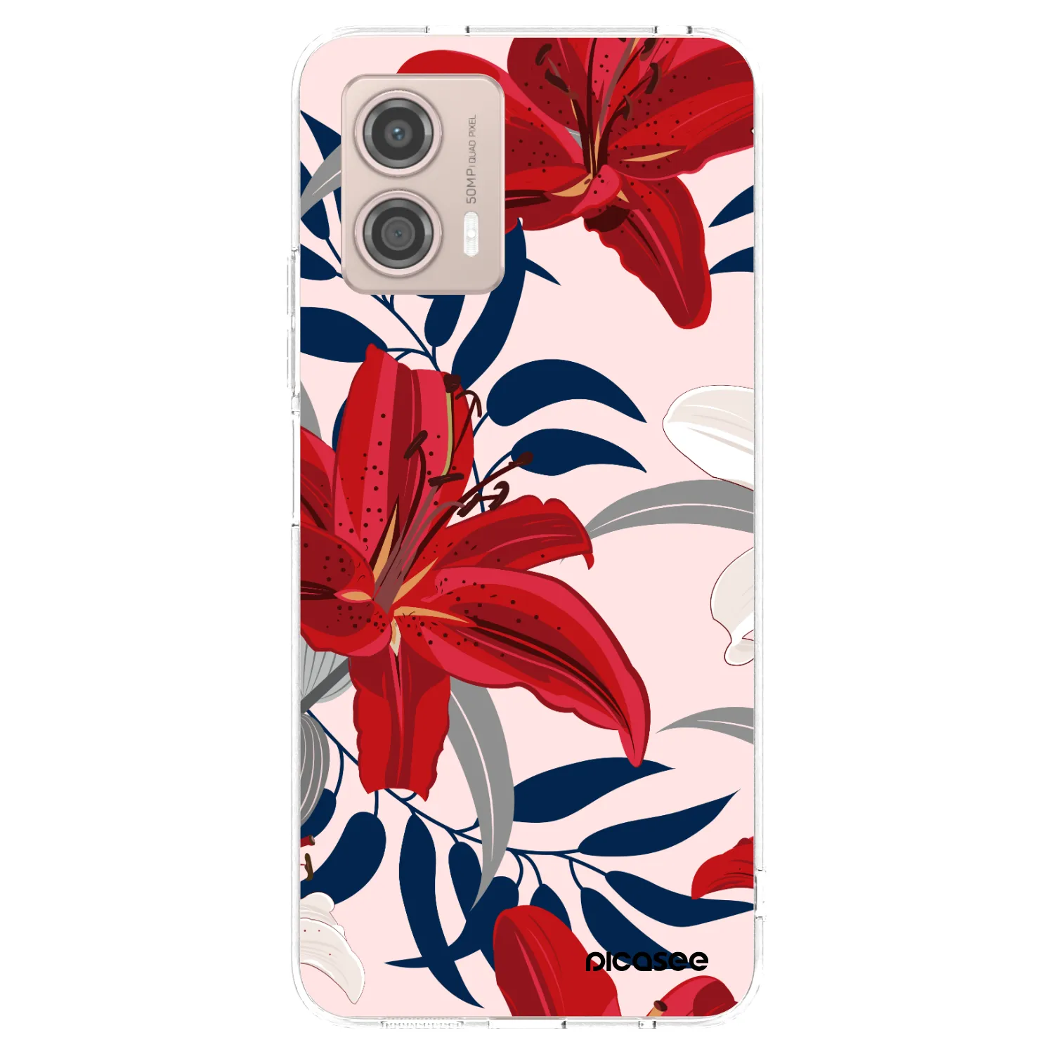 Picasee husă transparentă din silicon pentru Motorola Moto G53 5G - Red Lily