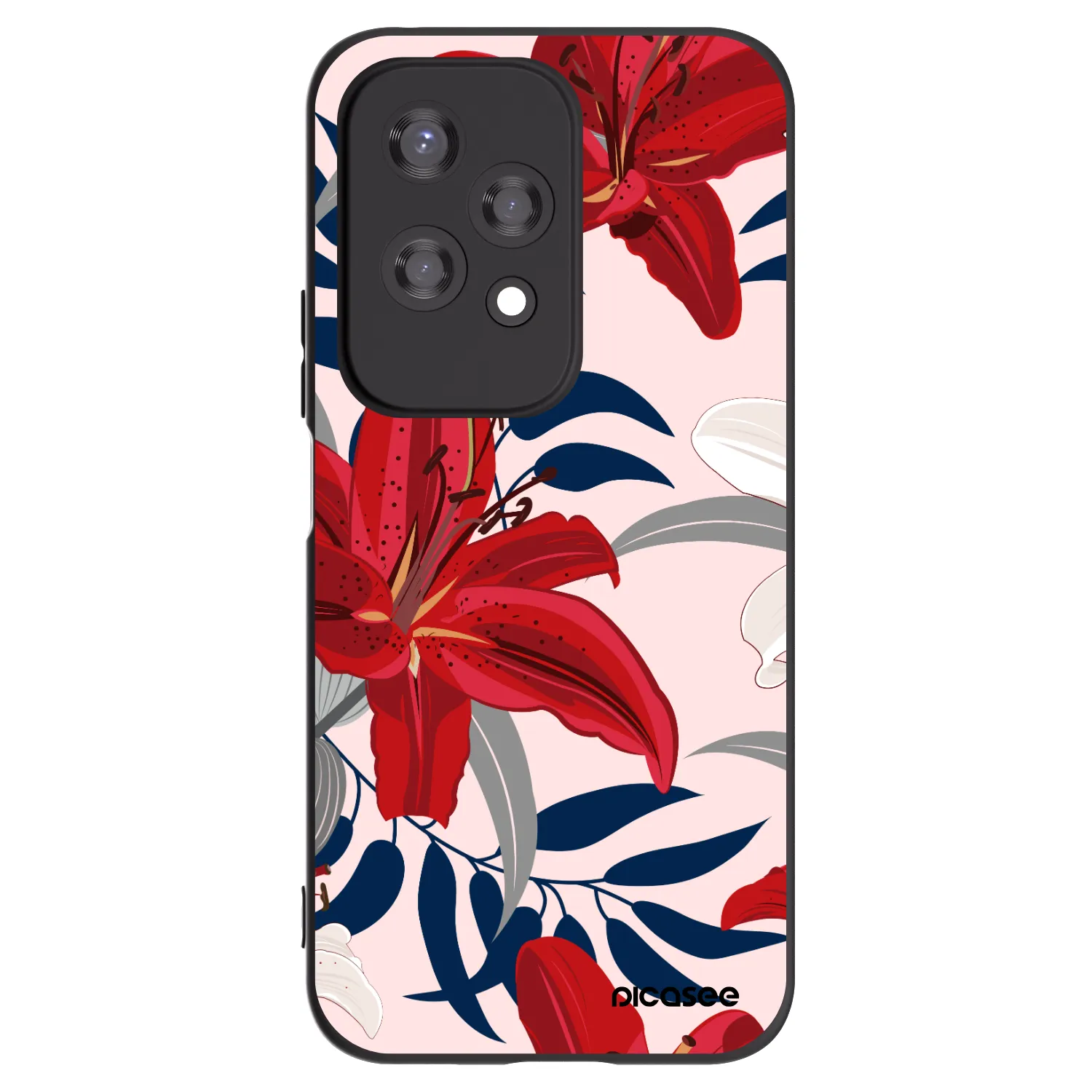 Picasee husă neagră din silicon pentru Honor 200 Lite - Red Lily