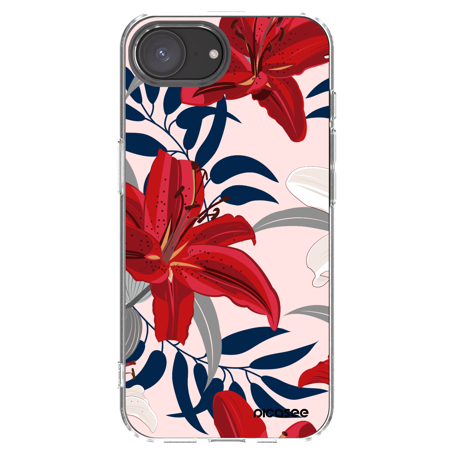 Picasee husă transparentă din silicon pentru Apple iPhone 16e - Red Lily