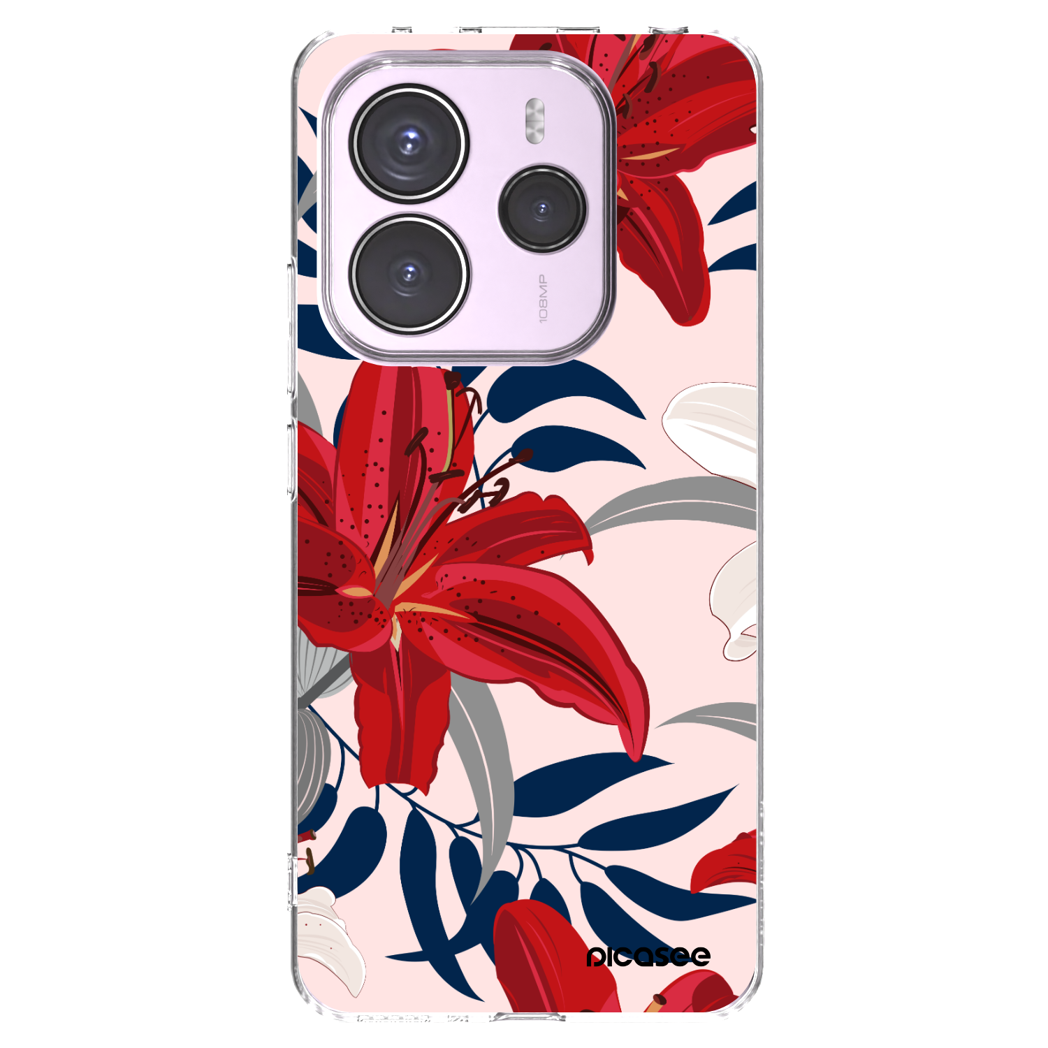 Picasee husă transparentă din silicon pentru Xiaomi Redmi Note 14 5G - Red Lily