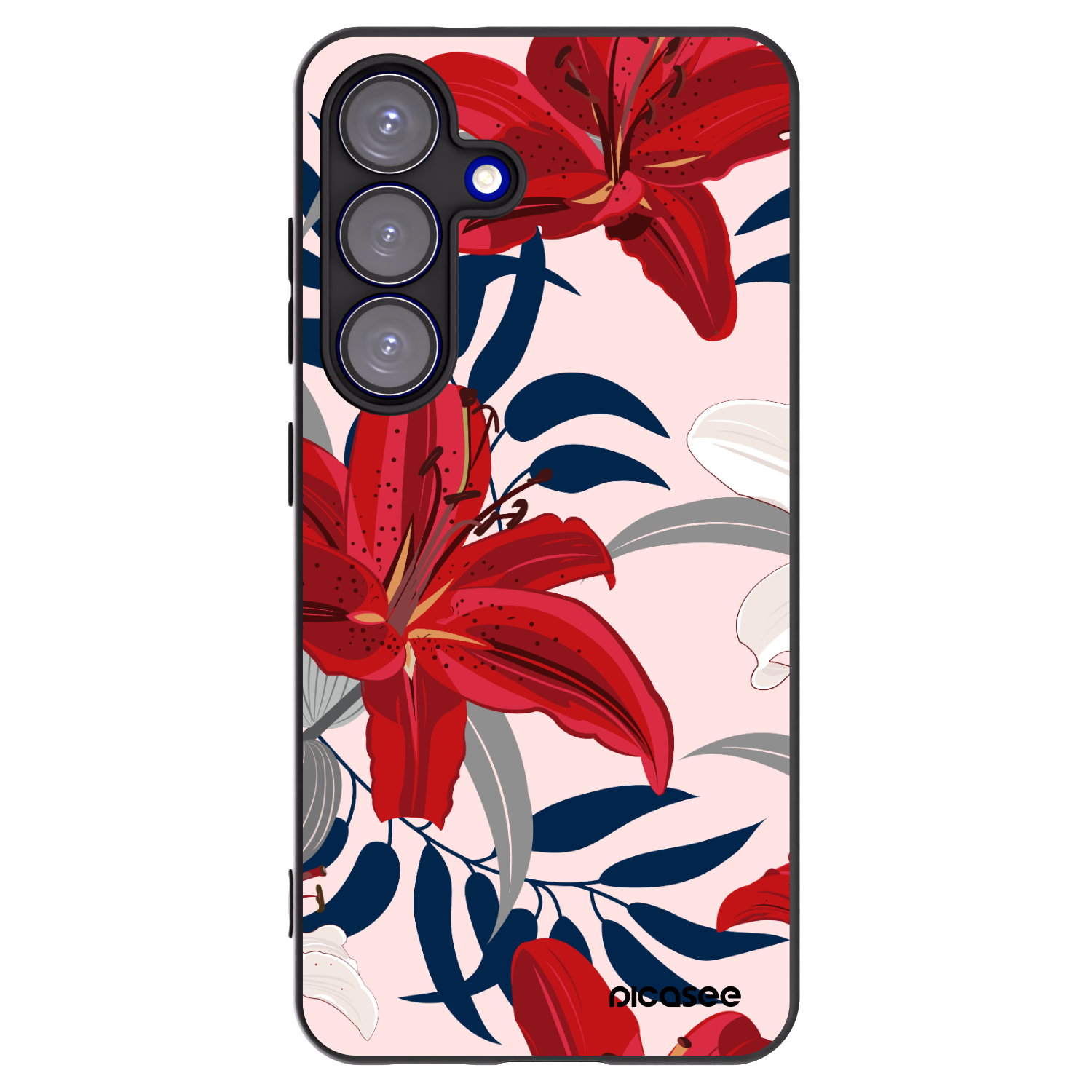 Picasee husă neagră din silicon pentru Samsung Galaxy S25 5G - Red Lily
