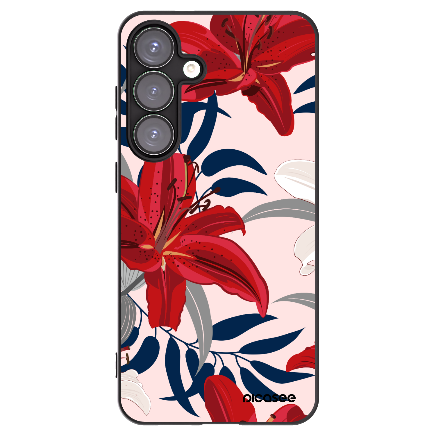 Picasee husă neagră din silicon pentru Samsung Galaxy S25+ 5G - Red Lily