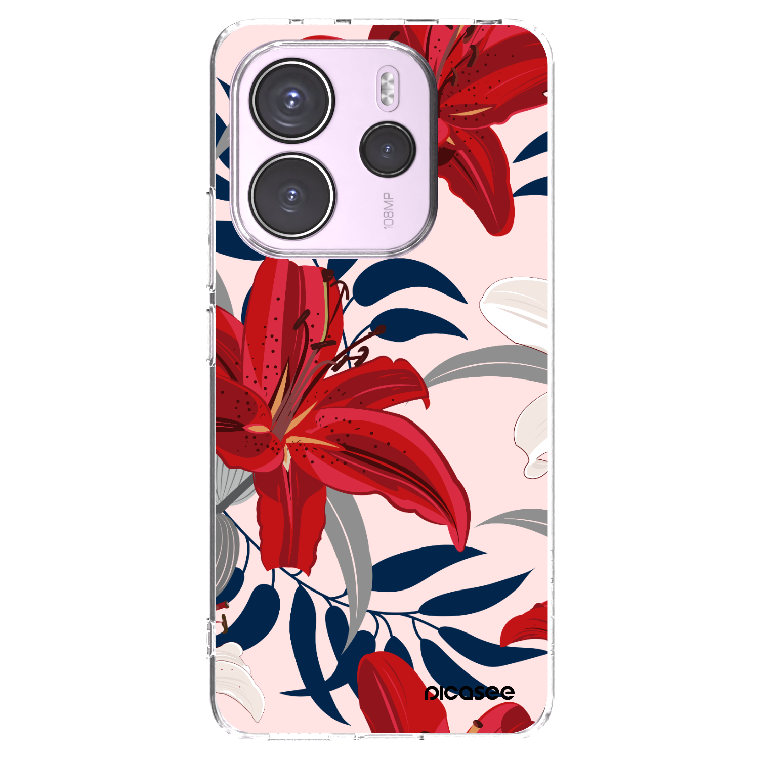 Picasee husă transparentă din silicon pentru Xiaomi Redmi Note 14 4G - Red Lily