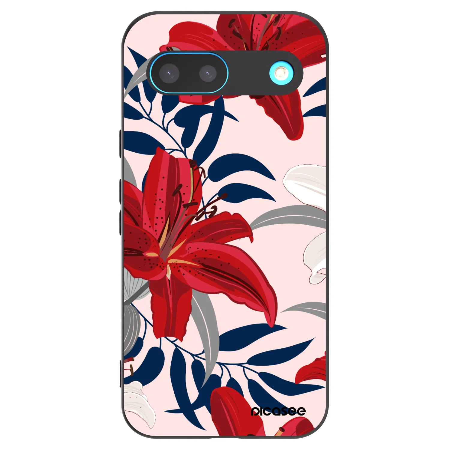 Picasee husă neagră din silicon pentru Google Pixel 8 - Red Lily
