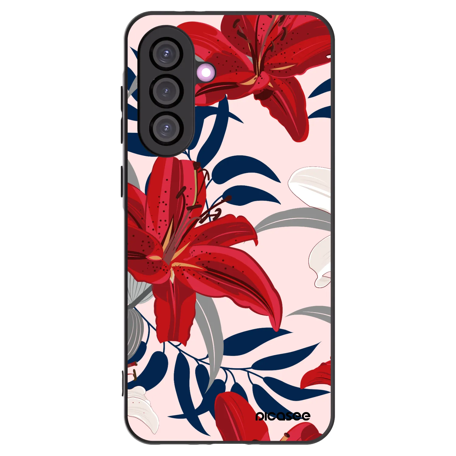Picasee husă neagră din silicon pentru Samsung Galaxy A56 5G A566B - Red Lily