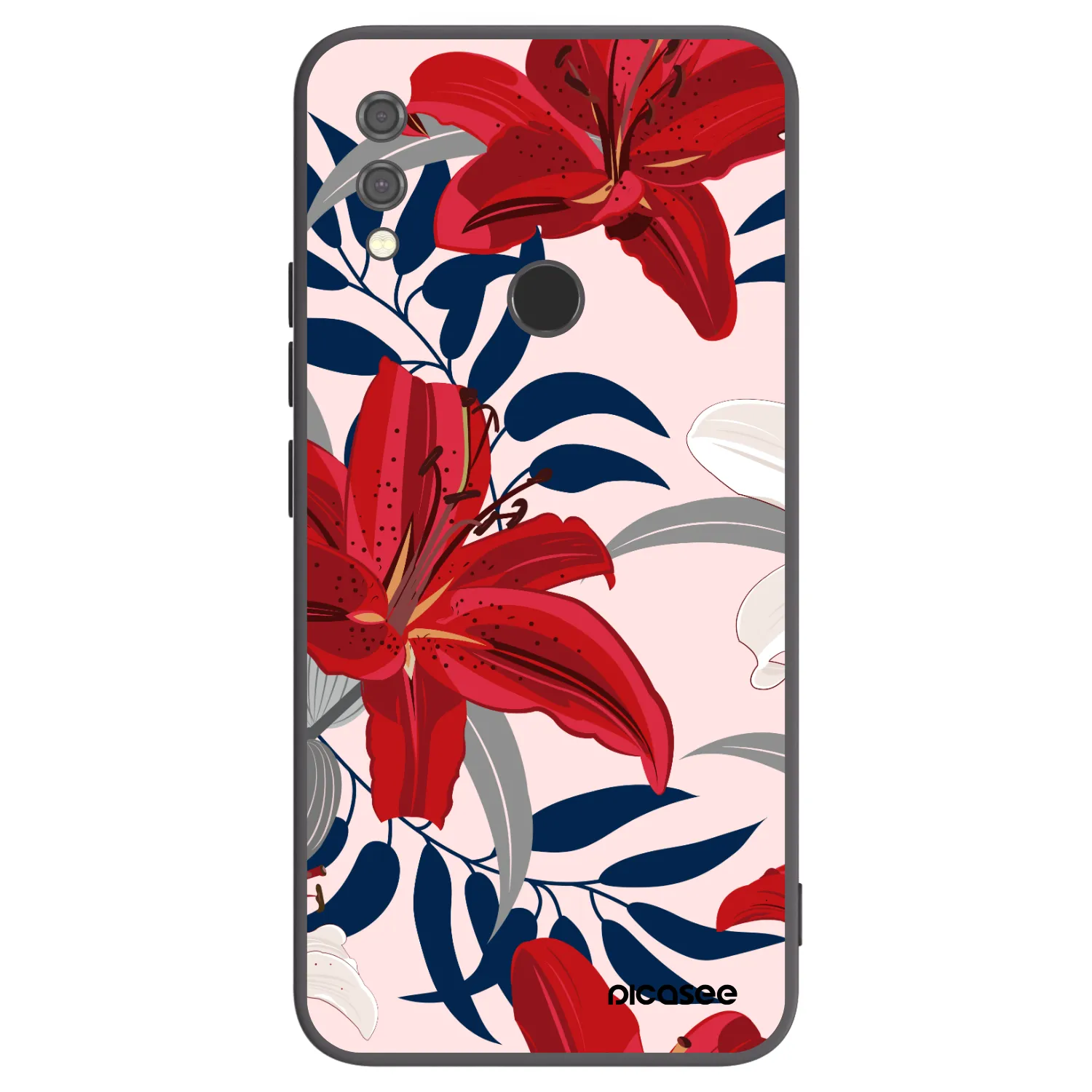 Picasee husă neagră din silicon pentru Xiaomi Redmi Note 7 - Red Lily