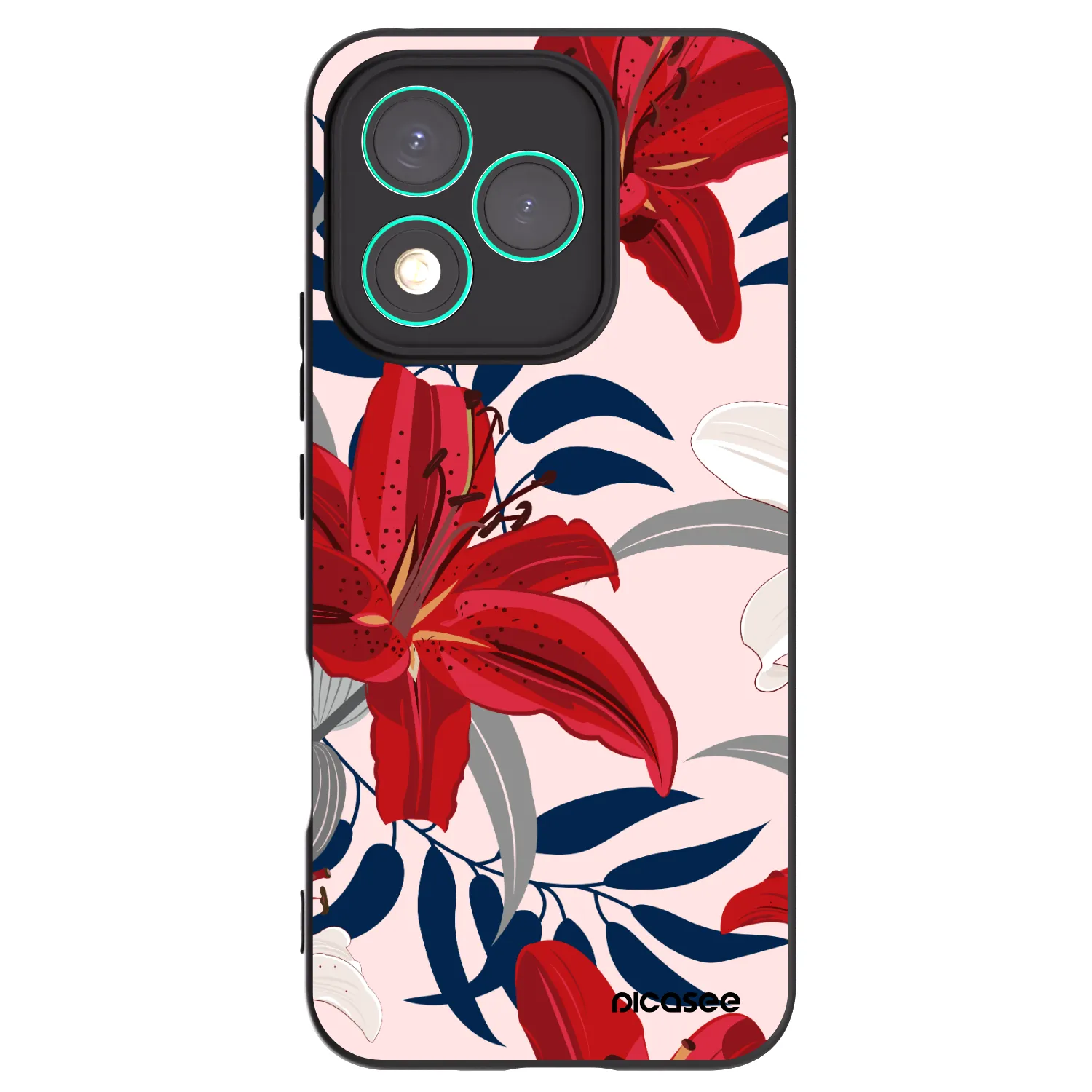 Picasee husă neagră din silicon pentru Honor 400 Lite 5G - Red Lily
