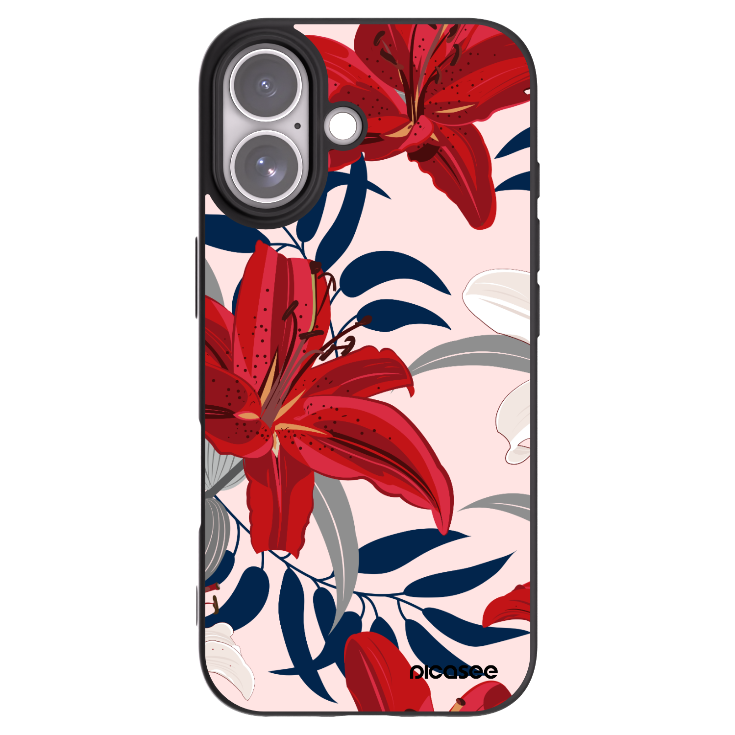 Picasee husă neagră din silicon pentru Apple iPhone 17 - Red Lily