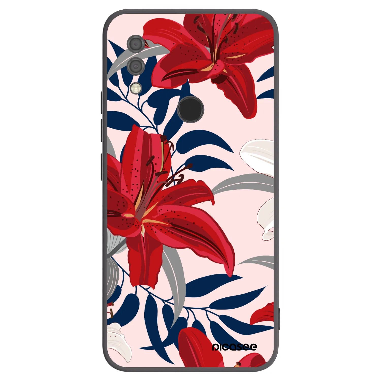 Picasee husă neagră din silicon pentru Xiaomi Redmi 7 - Red Lily