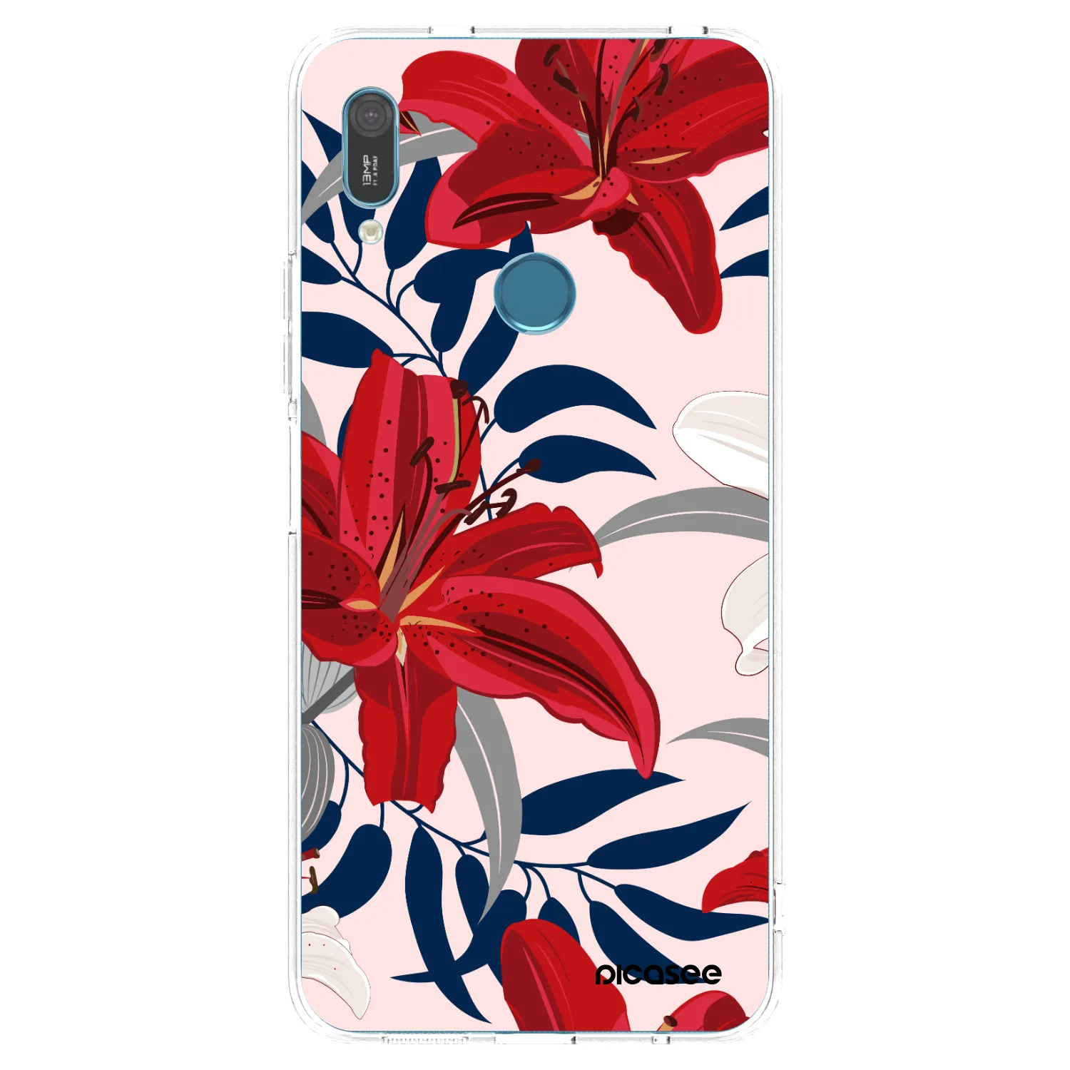 Picasee husă transparentă din silicon pentru Huawei Y6 2019 - Red Lily