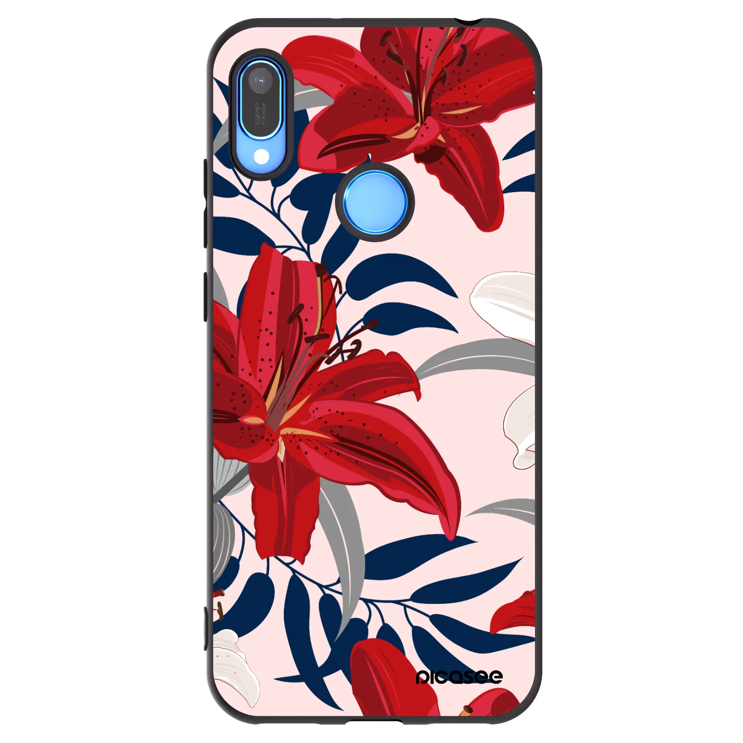 Picasee husă neagră din silicon pentru Huawei Y6 2019 - Red Lily