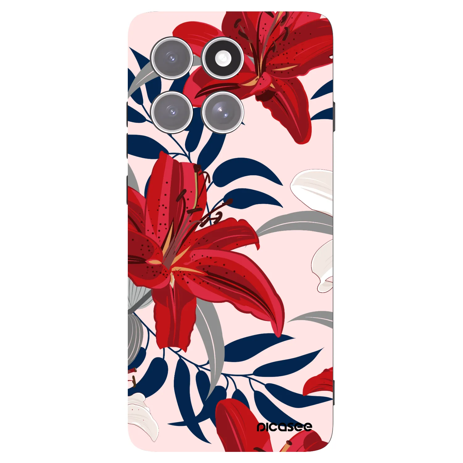 Picasee husă neagră din silicon pentru Motorola Edge 60 Pro - Red Lily