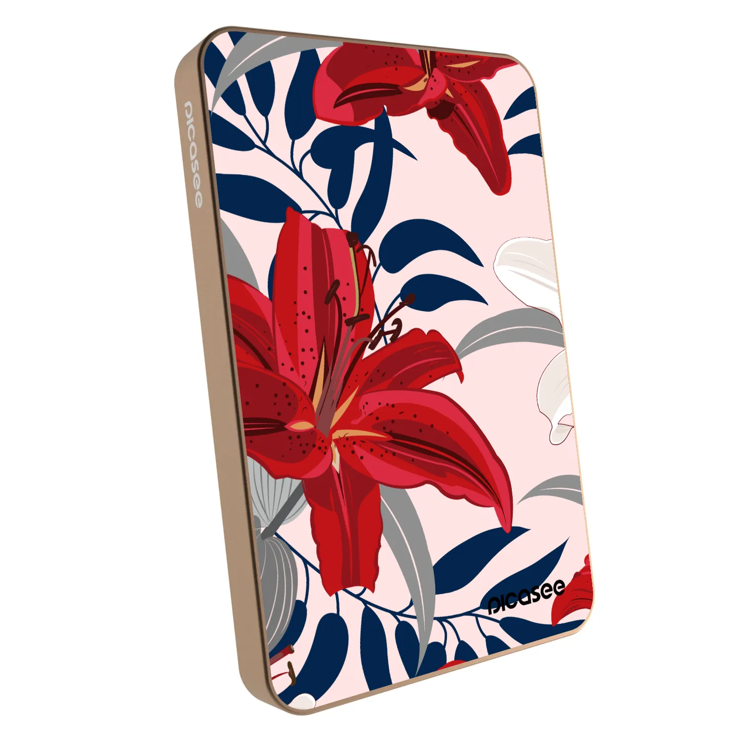 Picasee Powerbank cu MagSafe 5 000 mAh De aur - Red Lily