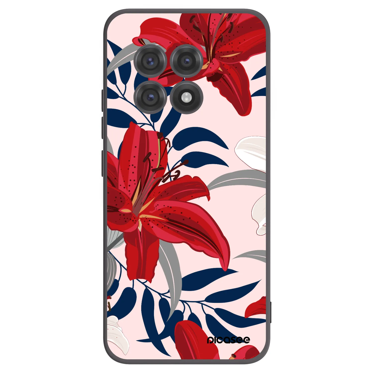 Picasee husă neagră din silicon pentru OnePlus 13R 5G - Red Lily