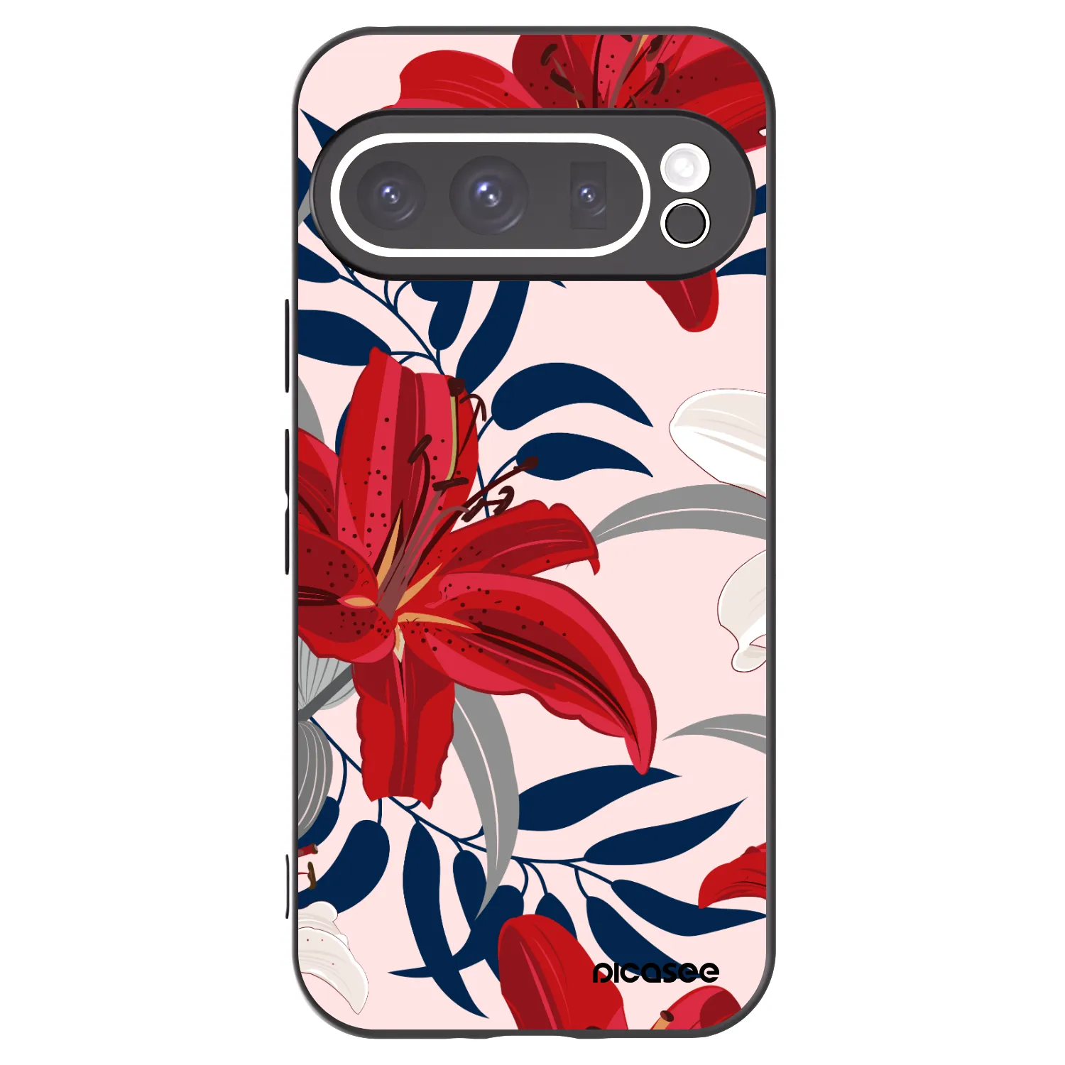 Picasee husă neagră din silicon pentru Google Pixel 9 Pro XL - Red Lily