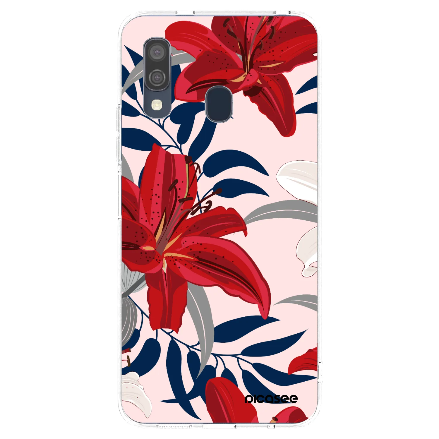 Picasee husă transparentă din silicon pentru Samsung Galaxy A40 A405F - Red Lily