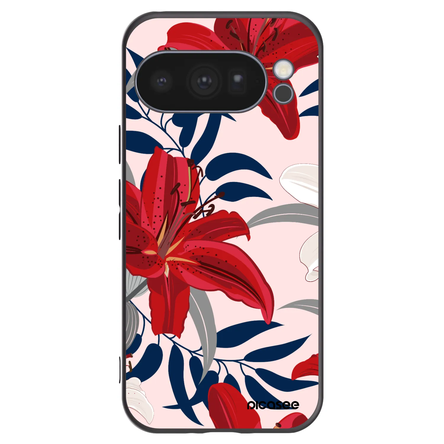 Picasee husă neagră din silicon pentru Google Pixel 10 Pro - Red Lily