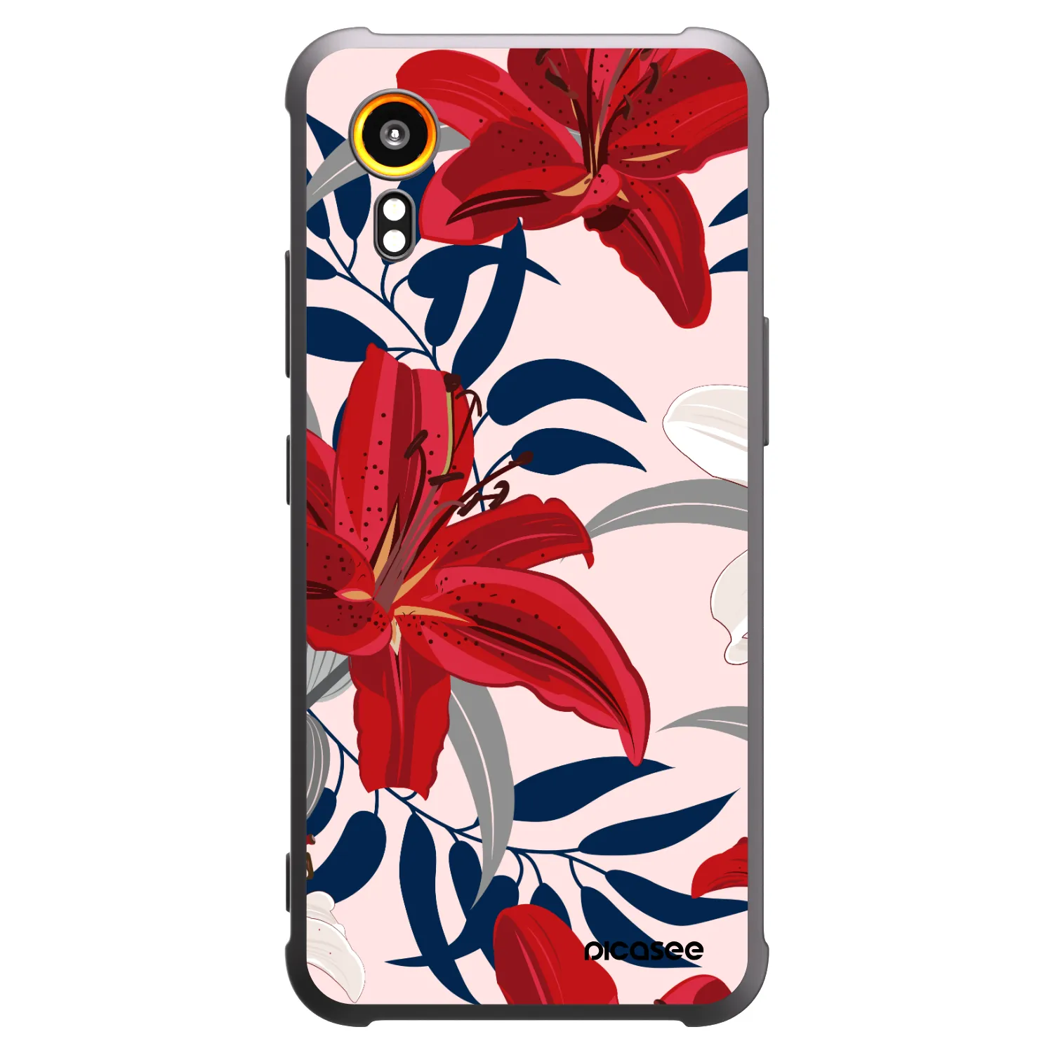 Picasee husă neagră din silicon pentru Samsung Galaxy Xcover 7 - Red Lily