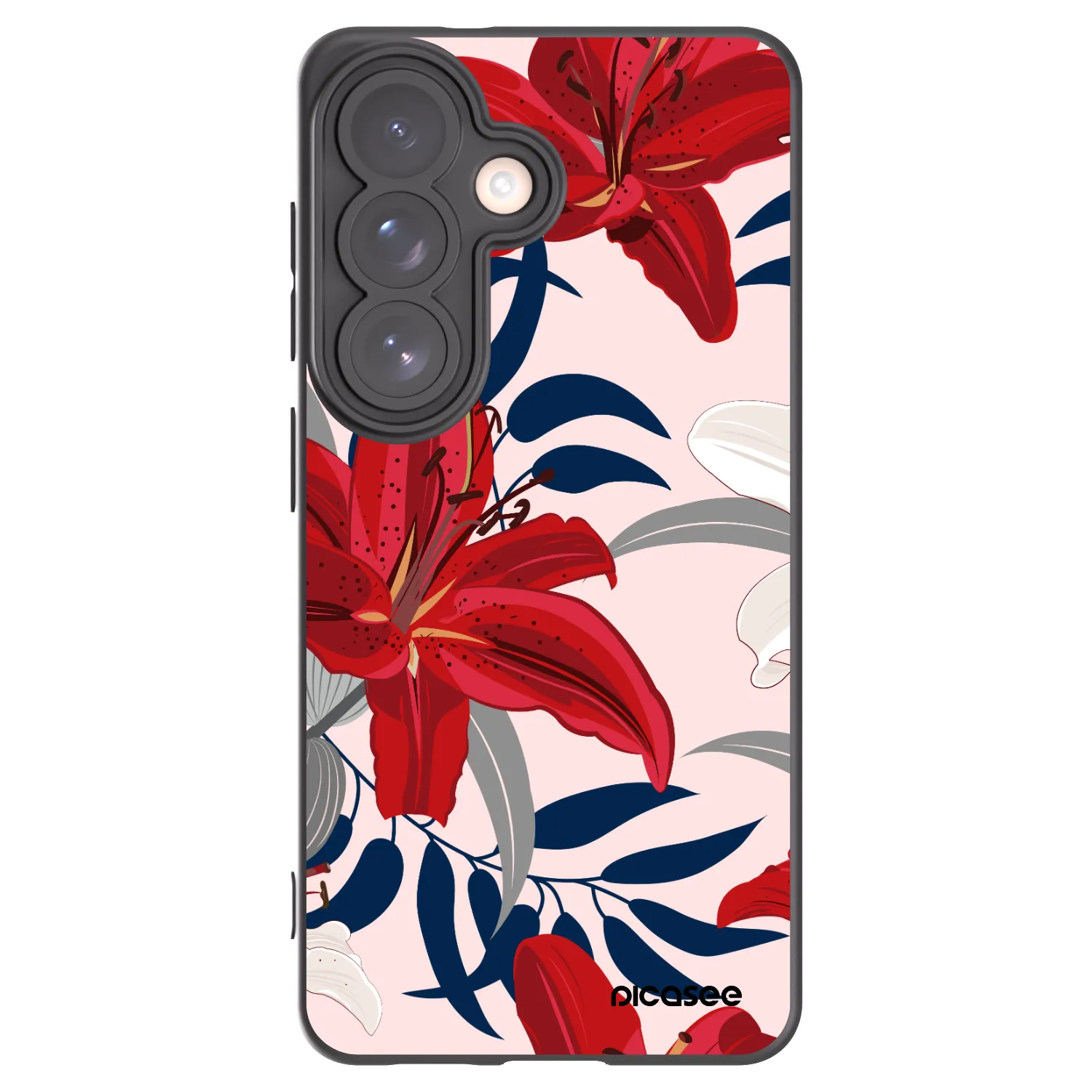 Picasee husă neagră din silicon pentru Samsung Galaxy S26 - Red Lily