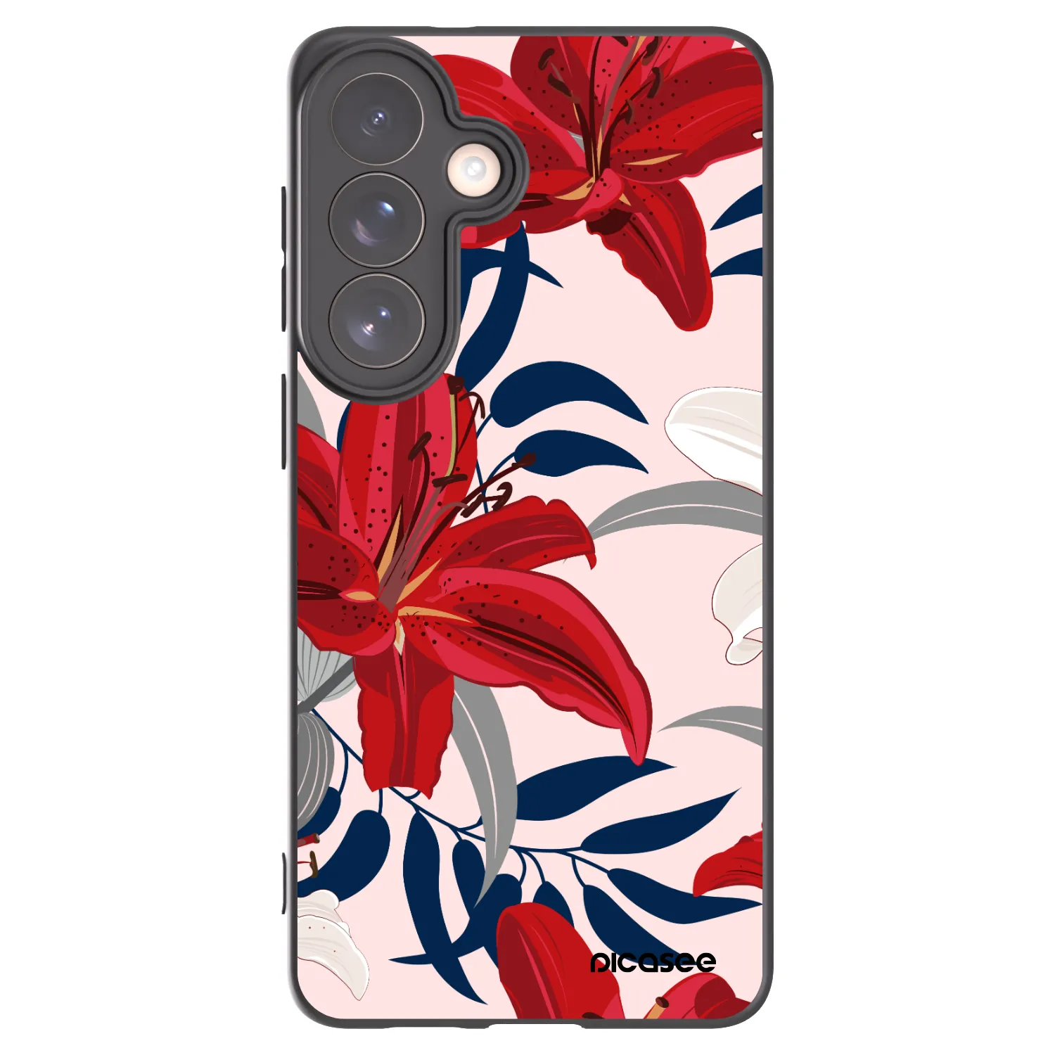 Picasee husă neagră din silicon pentru Samsung Galaxy S26+ - Red Lily