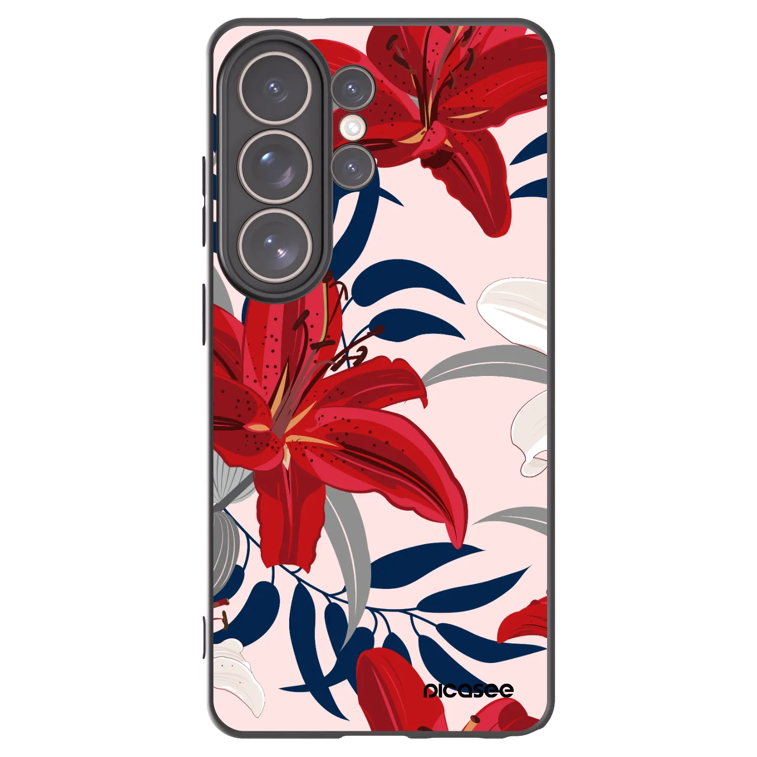 Picasee husă neagră din silicon pentru Samsung Galaxy S26 Ultra - Red Lily