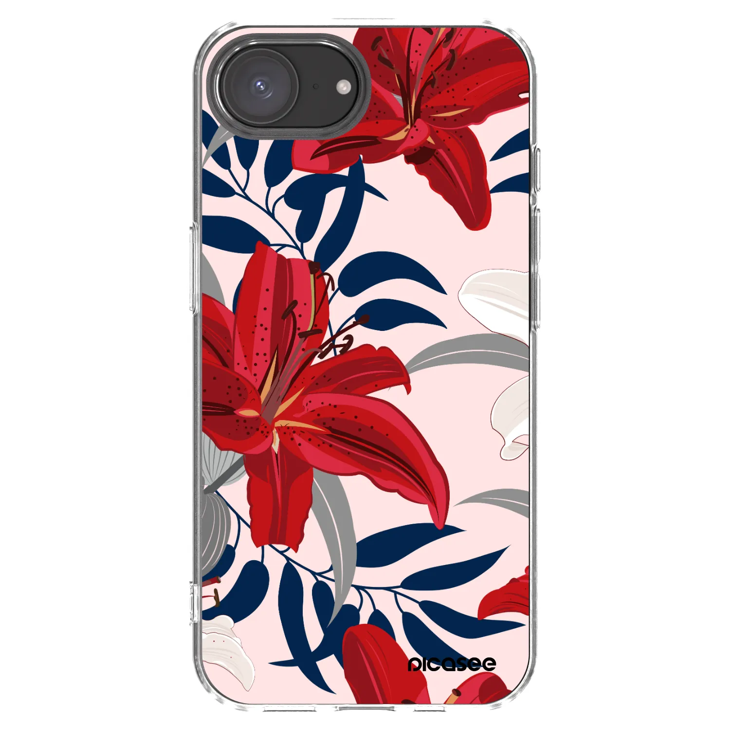 Picasee husă transparentă din silicon pentru Apple iPhone 17e - Red Lily