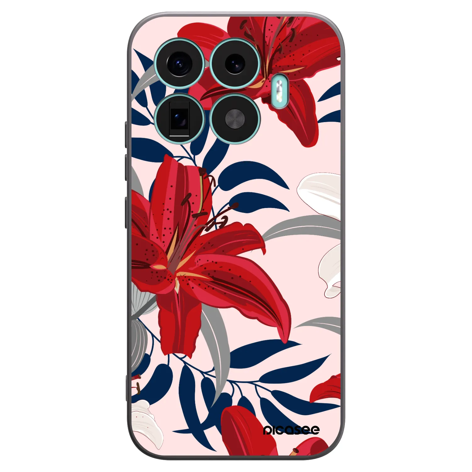 Picasee husă neagră din silicon pentru Xiaomi 17T - Red Lily