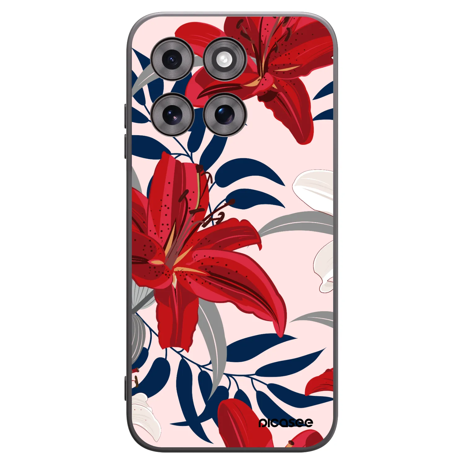 Picasee husă neagră din silicon pentru Motorola Moto G77 - Red Lily