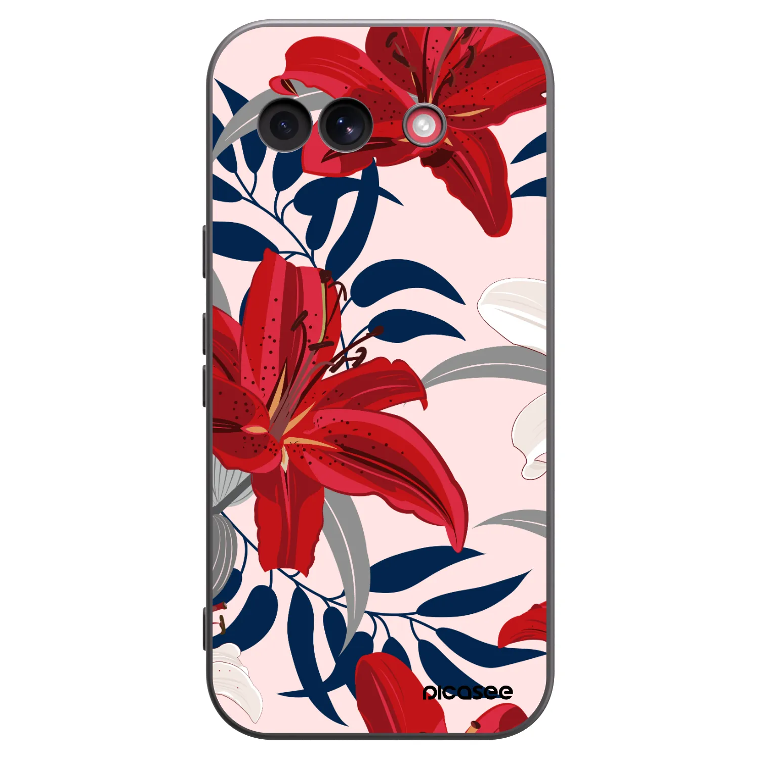 Picasee husă neagră din silicon pentru Google Pixel 10a - Red Lily