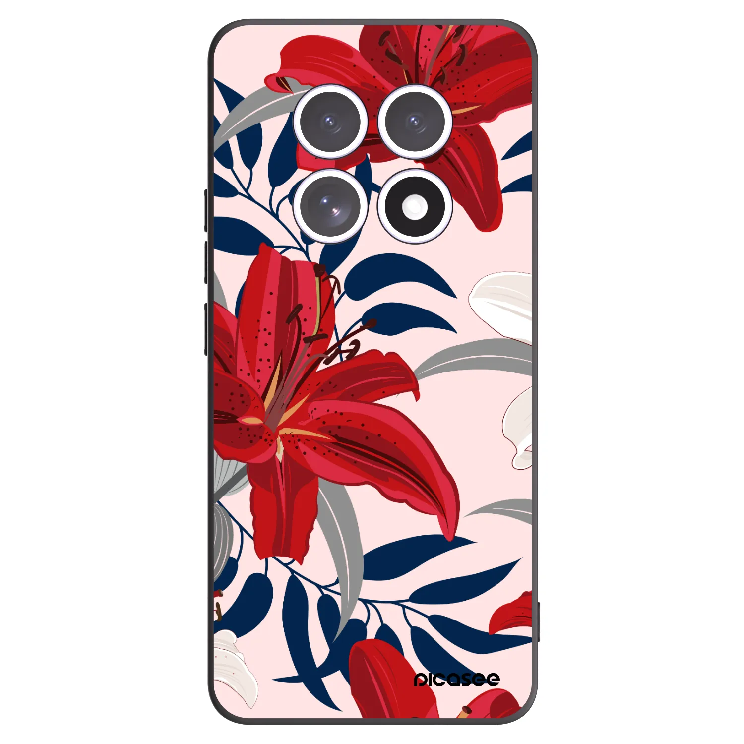 Picasee husă neagră din silicon pentru Xiaomi Redmi Note 15 5G - Red Lily