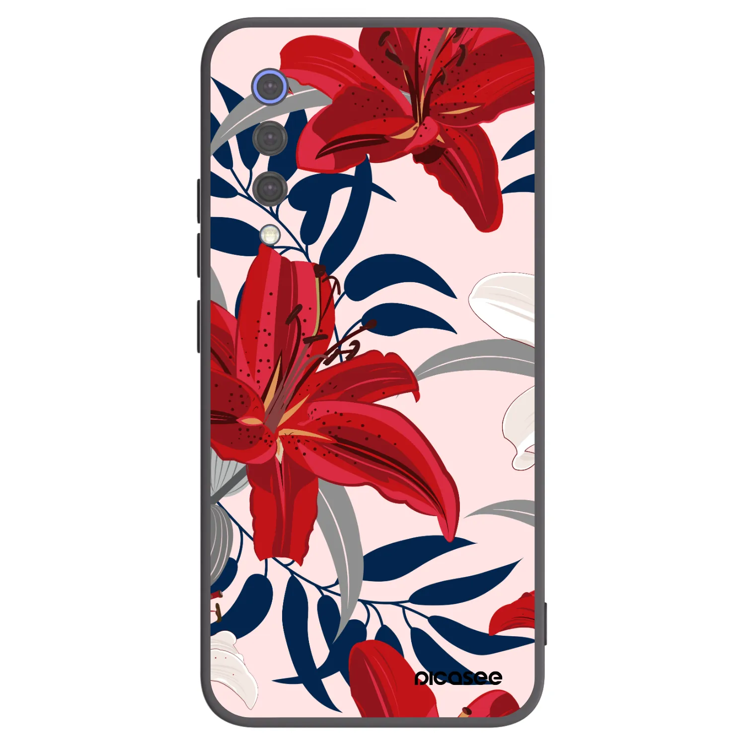 Picasee husă neagră din silicon pentru Xiaomi Mi 9 SE - Red Lily