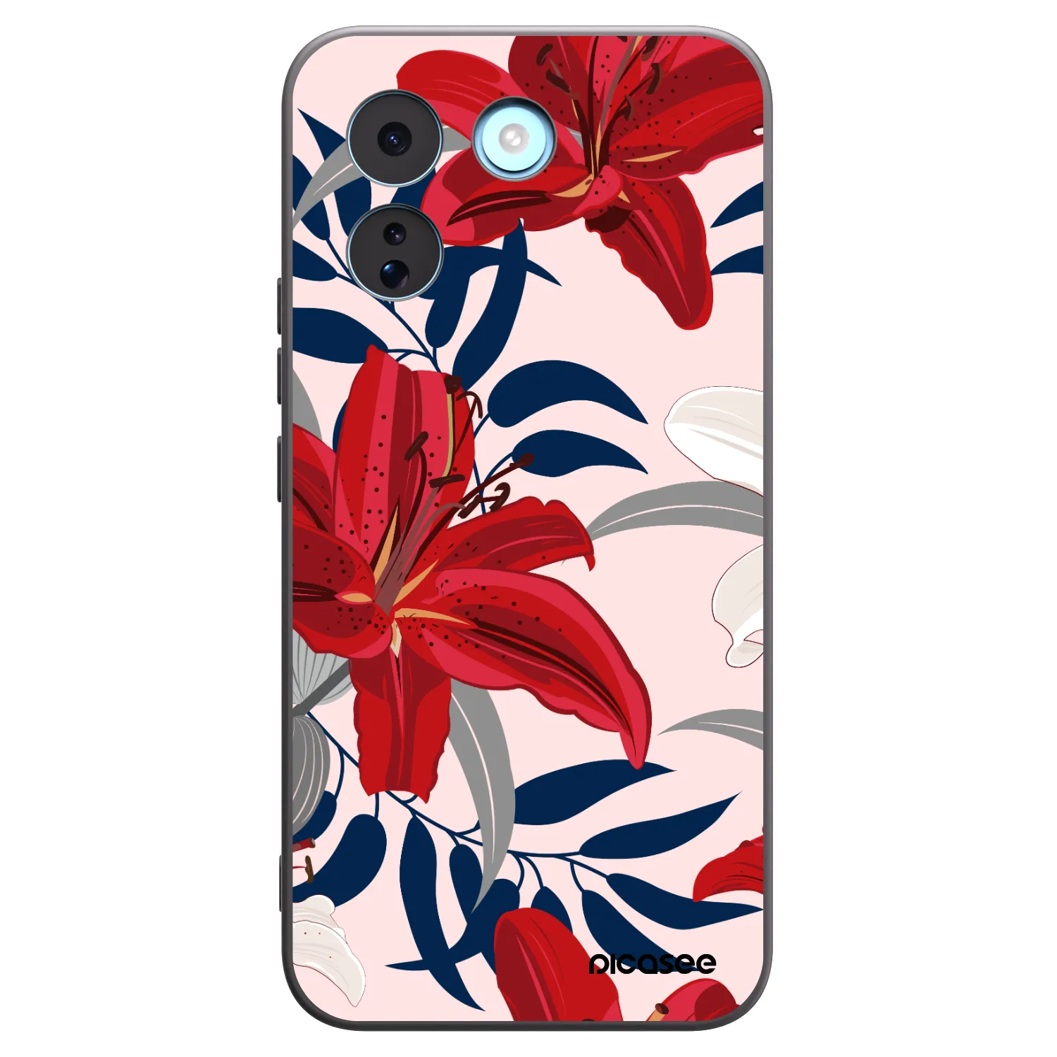Picasee husă neagră din silicon pentru Xiaomi Redmi Note 17 Pro MAX 5G - Red Lily