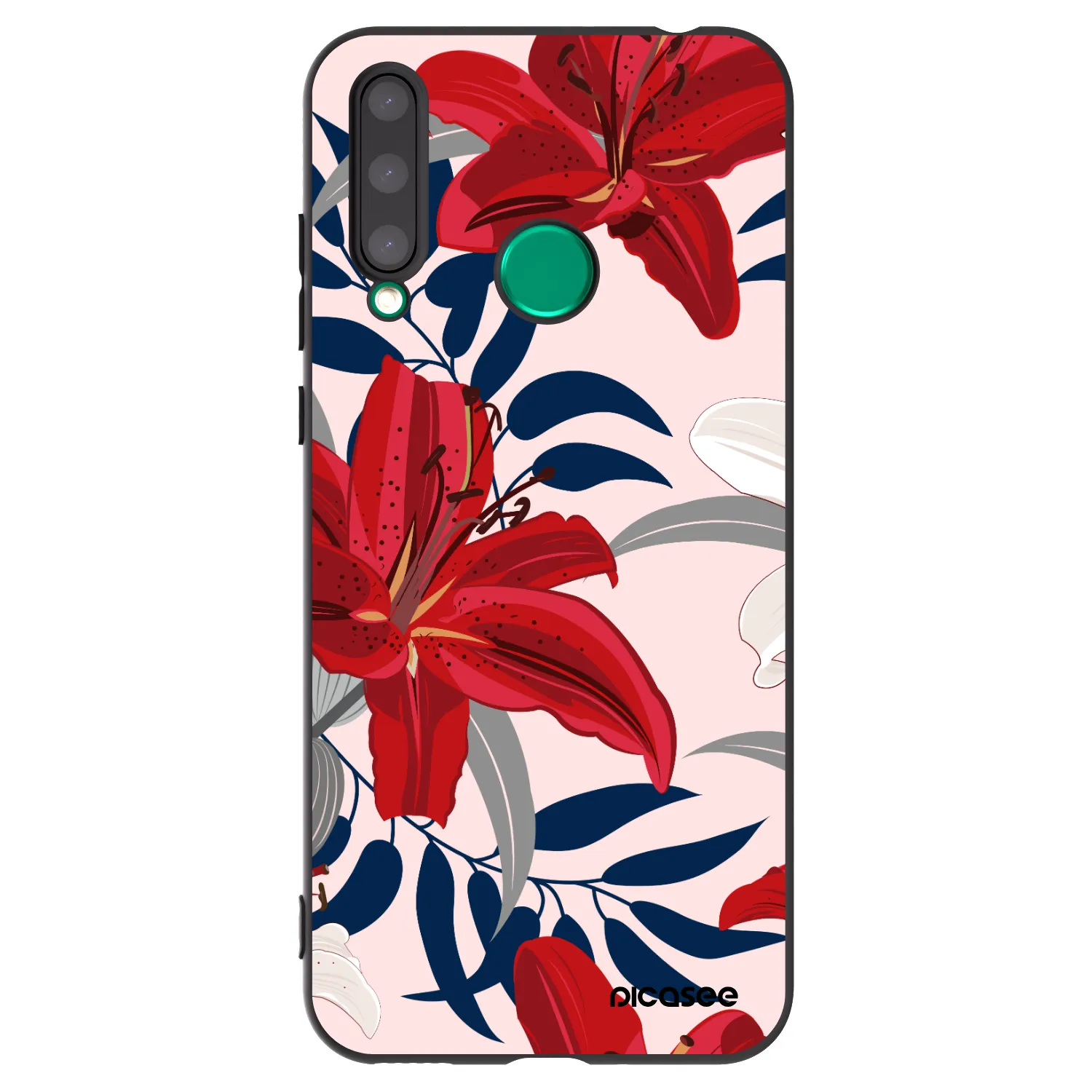 Picasee husă neagră din silicon pentru Honor 20 Lite - Red Lily