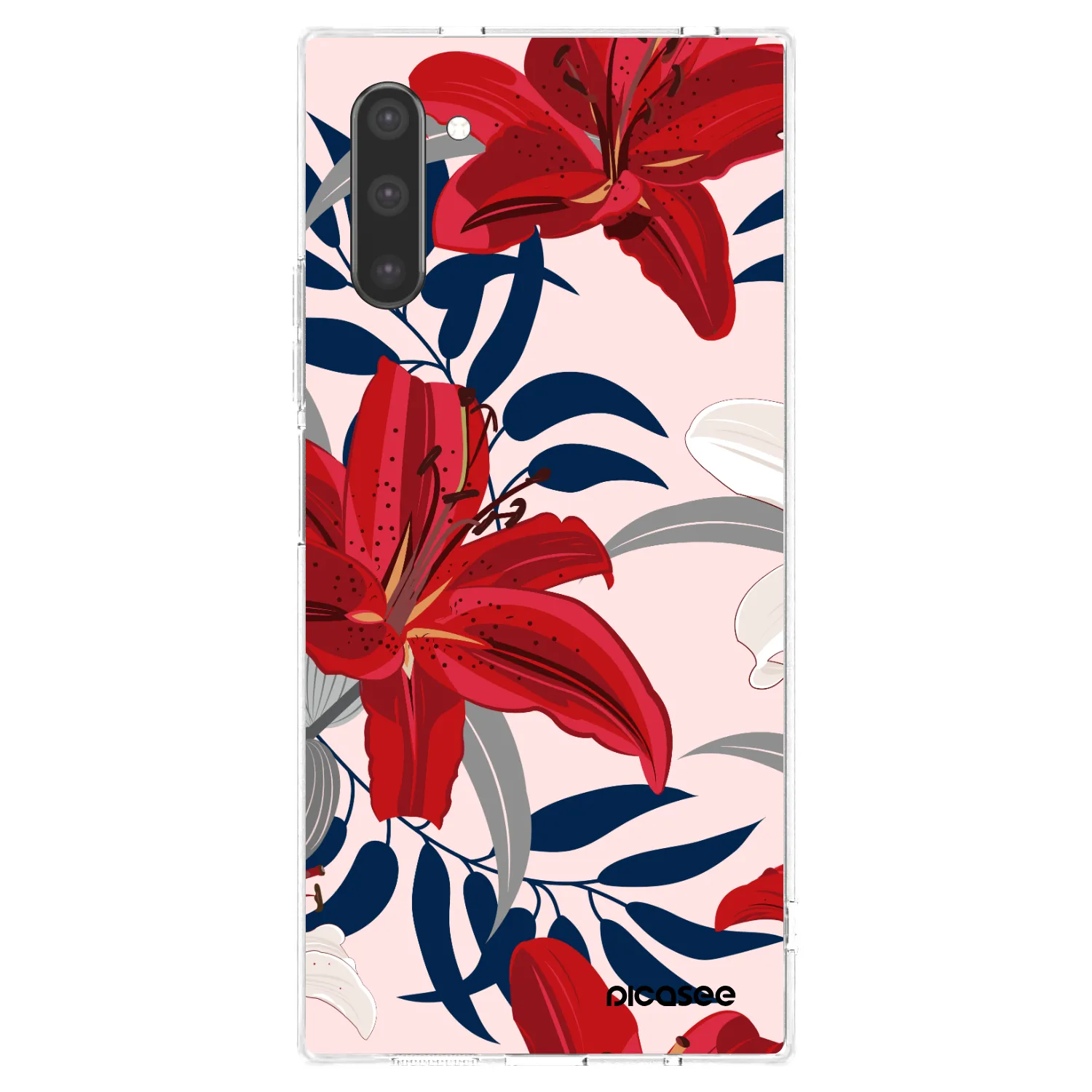 Picasee husă transparentă din silicon pentru Samsung Galaxy Note 10 N970F - Red Lily