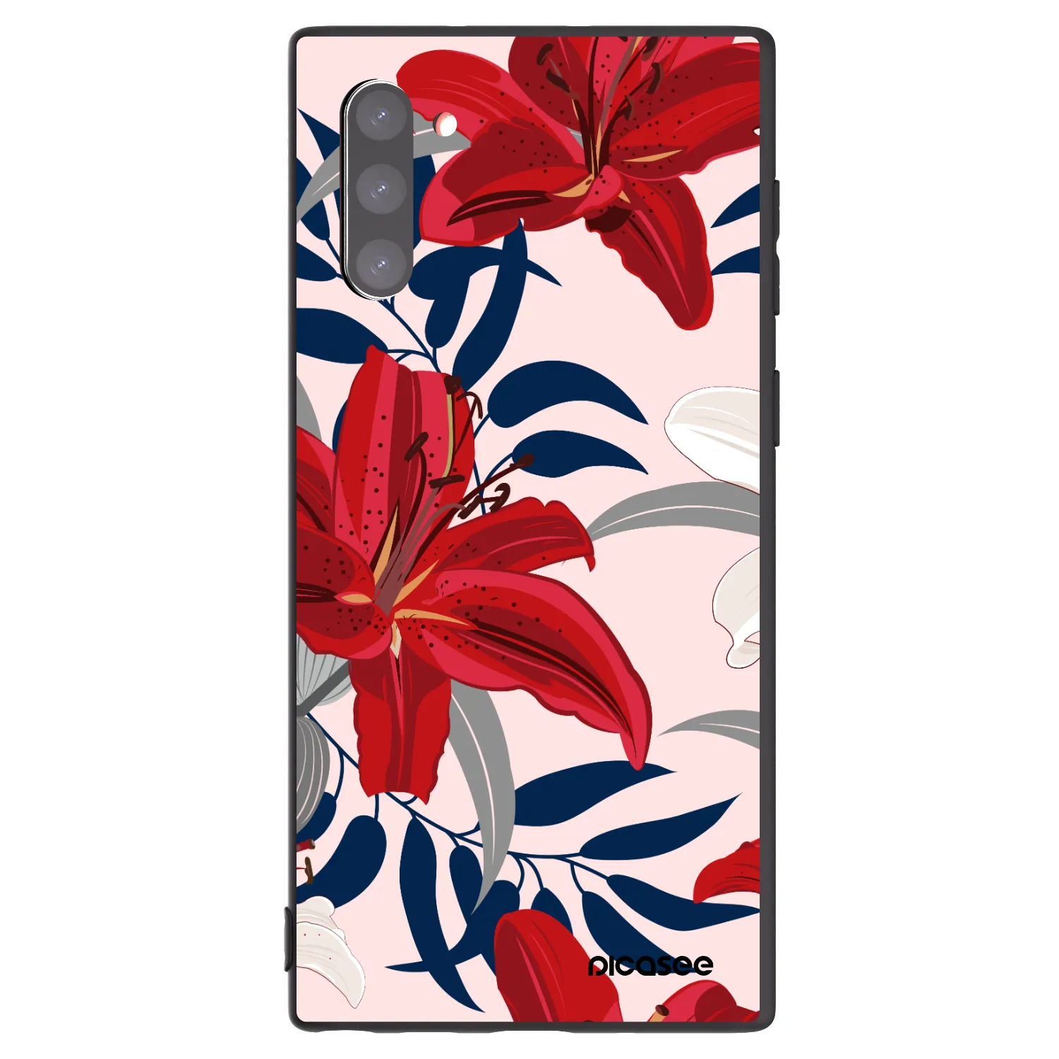 Picasee husă neagră din silicon pentru Samsung Galaxy Note 10 N970F - Red Lily