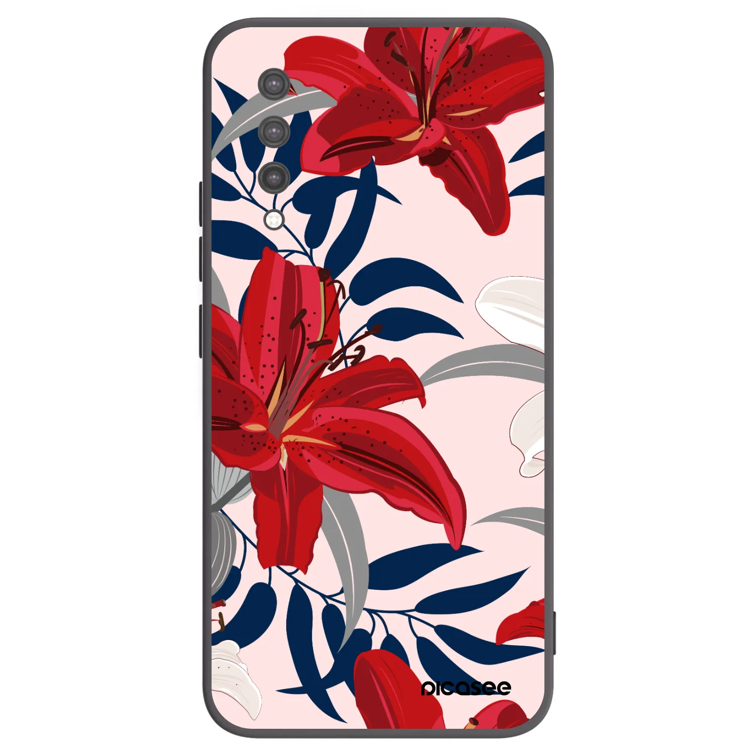 Picasee husă neagră din silicon pentru Xiaomi Mi 9 Lite - Red Lily
