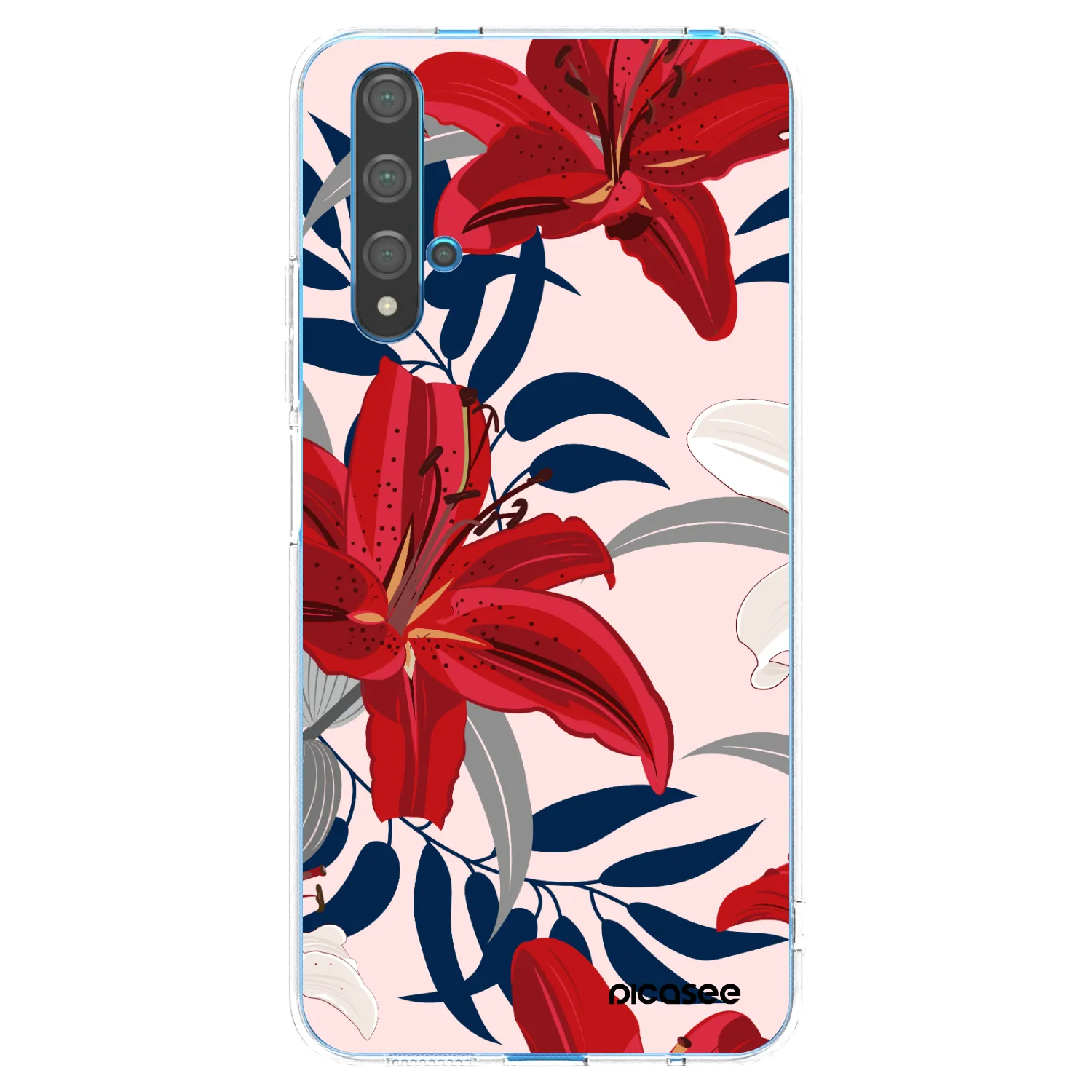 Picasee husă transparentă din silicon pentru Huawei Nova 5T - Red Lily
