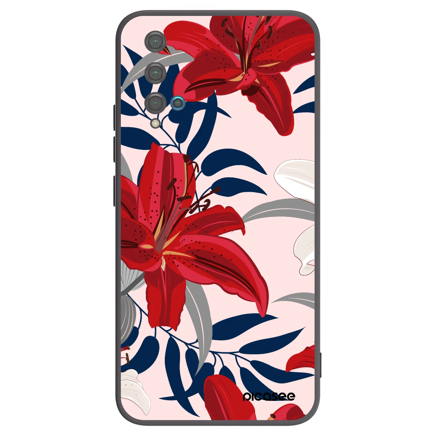 Picasee husă neagră din silicon pentru Huawei Nova 5T - Red Lily