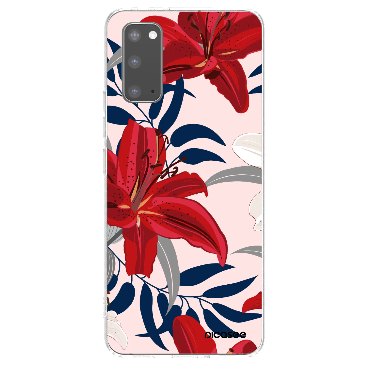 Picasee husă transparentă din silicon pentru Samsung Galaxy S20 G980F - Red Lily