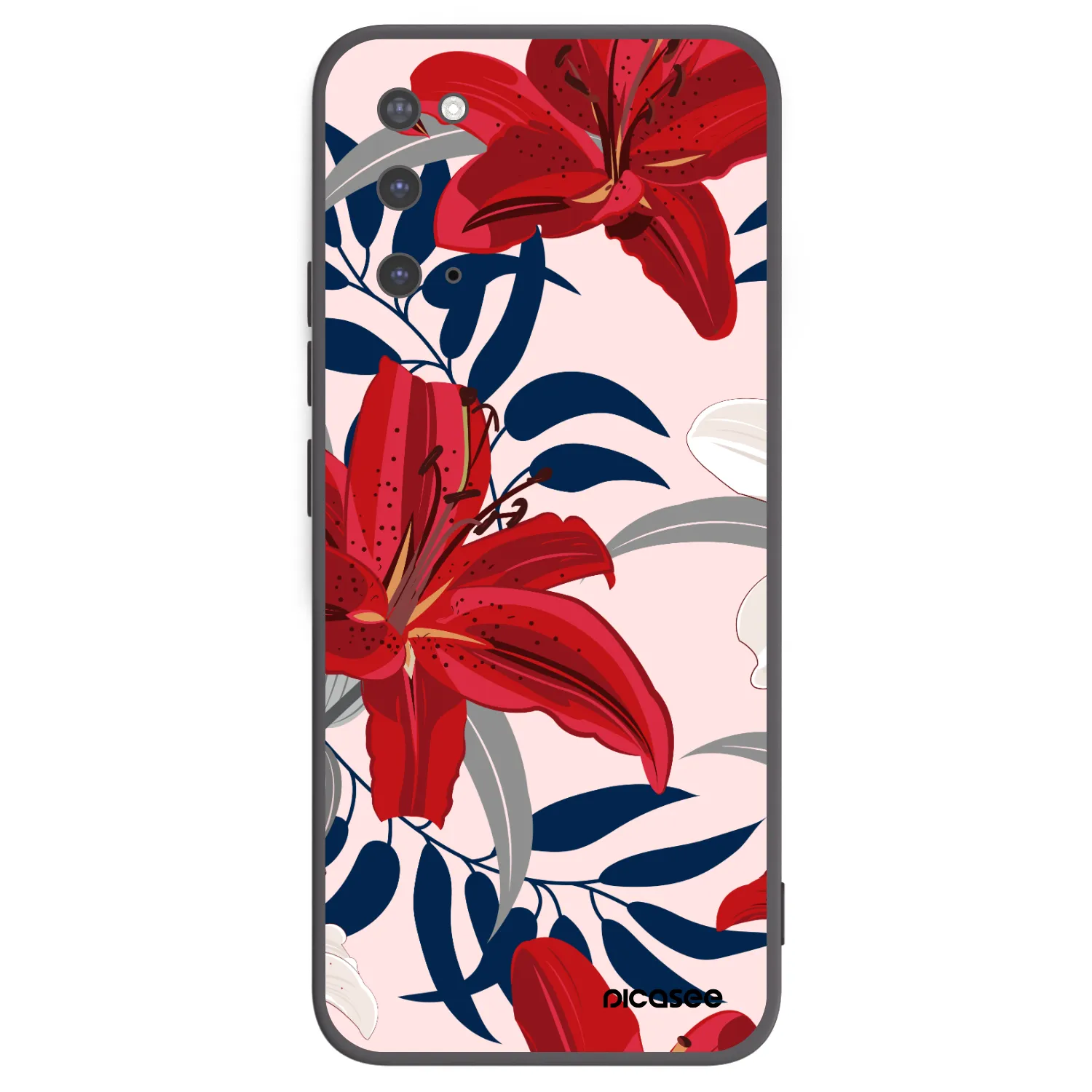 Picasee husă neagră din silicon pentru Samsung Galaxy S20 G980F - Red Lily
