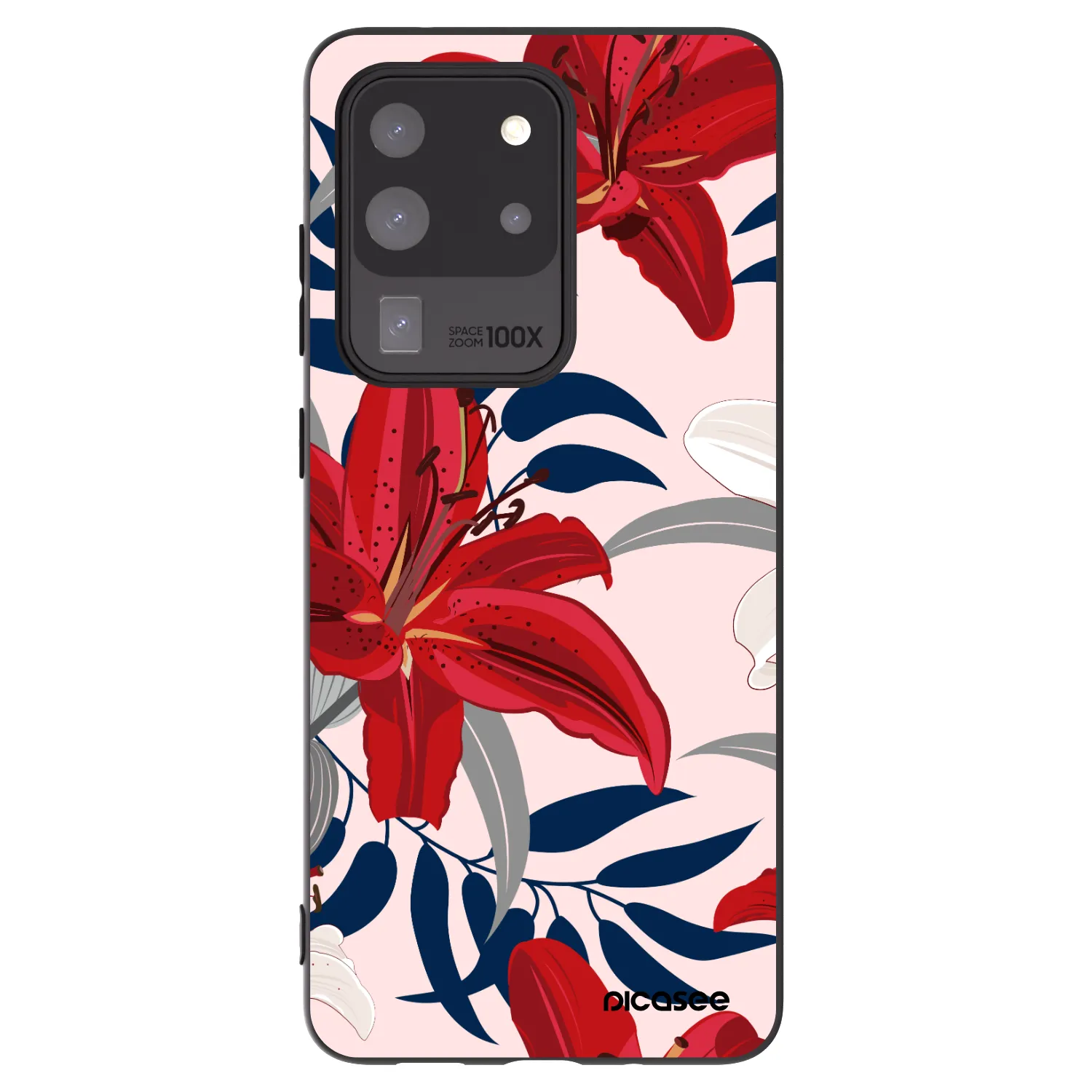 Picasee husă neagră din silicon pentru Samsung Galaxy S20 Ultra 5G G988F - Red Lily